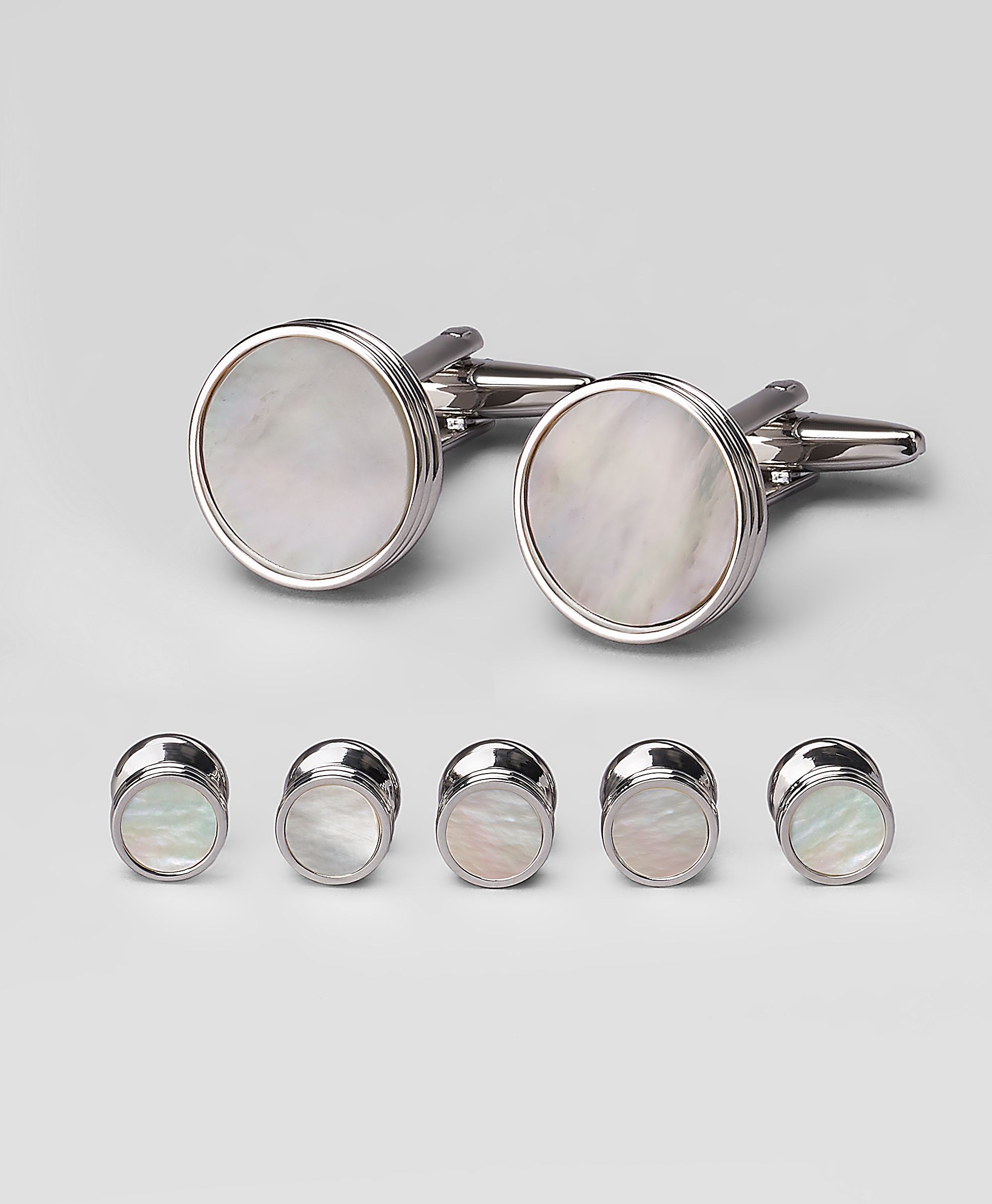 Комплект из запонок и пуговиц для рубашки под смокинг со вставкой из натурального камня