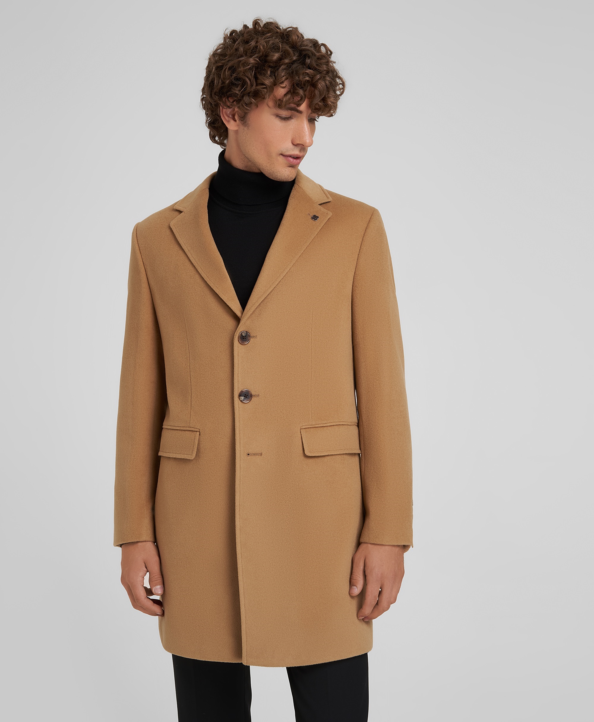 Пальто из шерсти и кашемира с водоотталкивающей обработкой