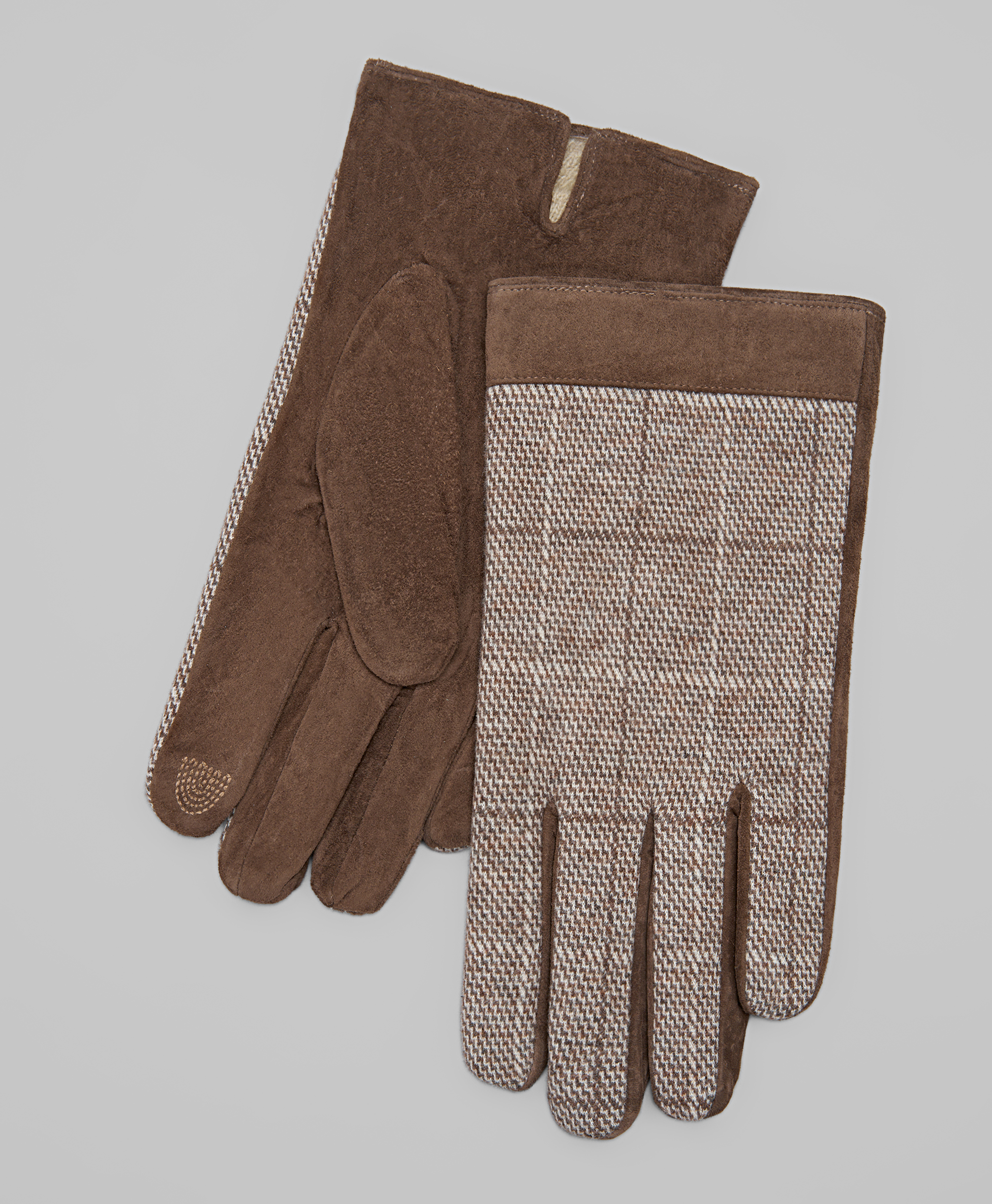Комбинированные перчатки на подкладке из шерсти, с функцией I-Touch GL-0170  BEIGE- купить в HENDERSON.RU, цена 2 495 ₽