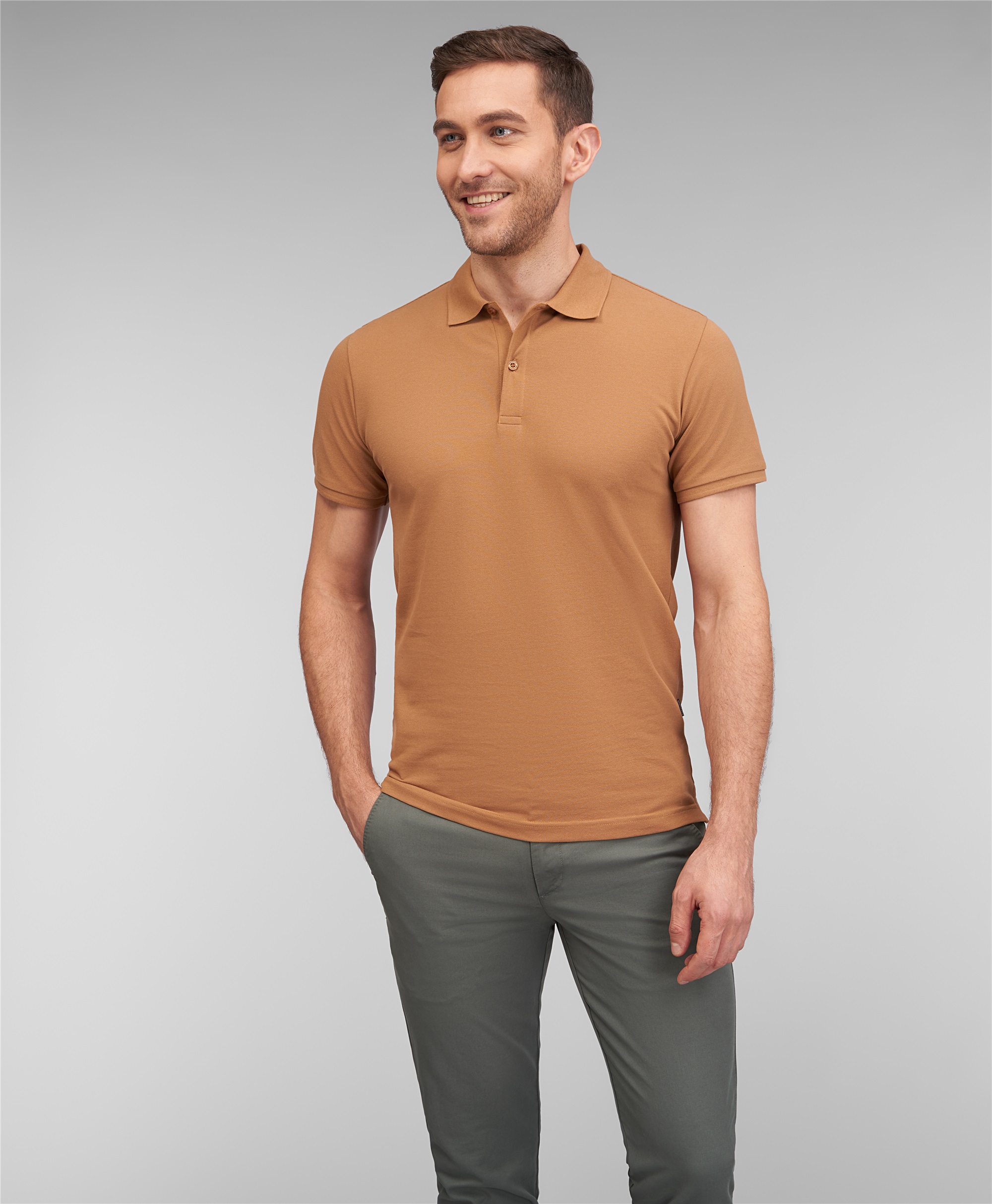 Рубашка-поло, полуприлегающий силуэт