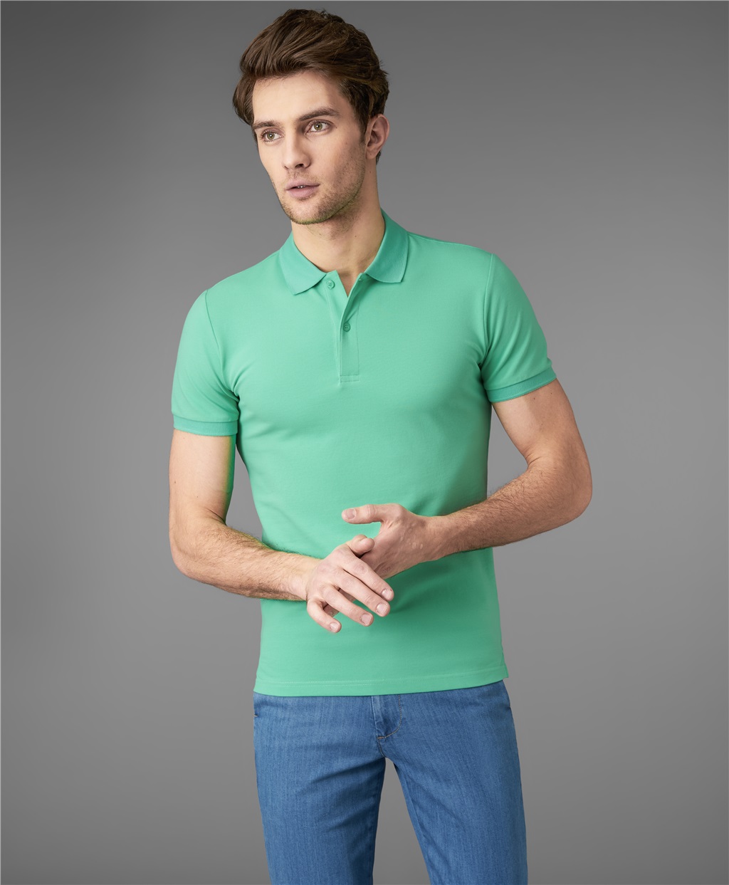 Рубашка-поло, полуприлегающий силуэт