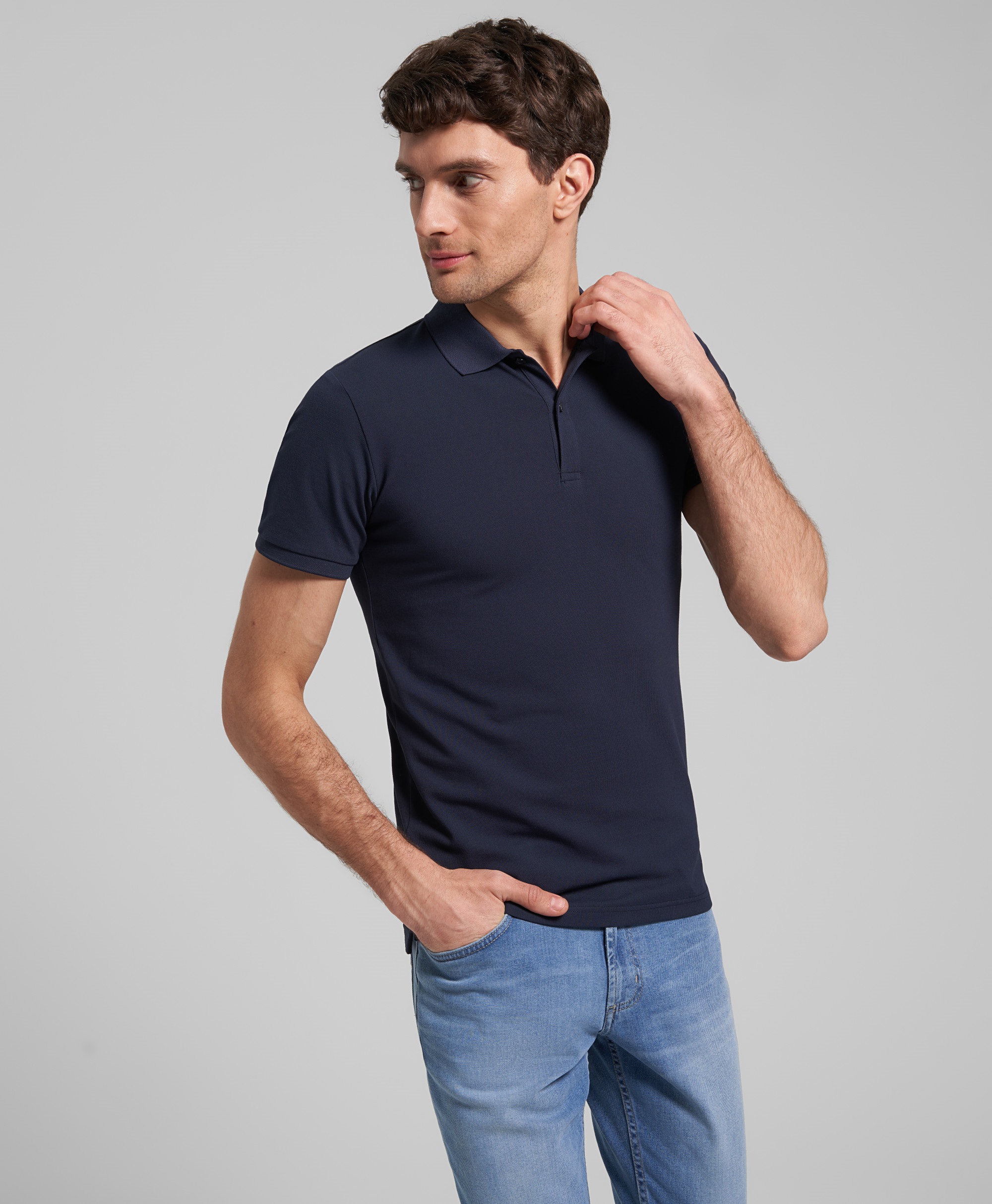 Рубашка-поло, полуприлегающий силуэт