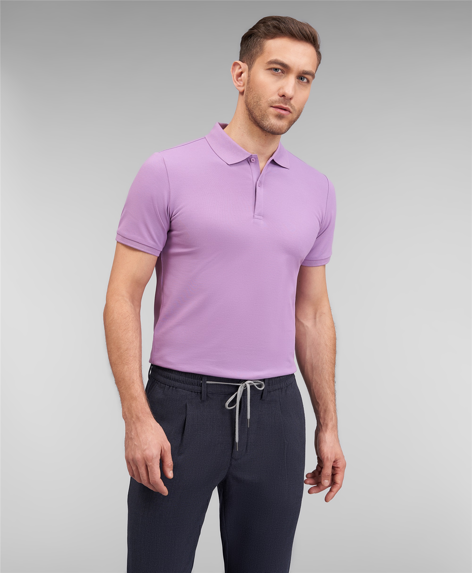 Рубашка-поло, полуприлегающий силуэт