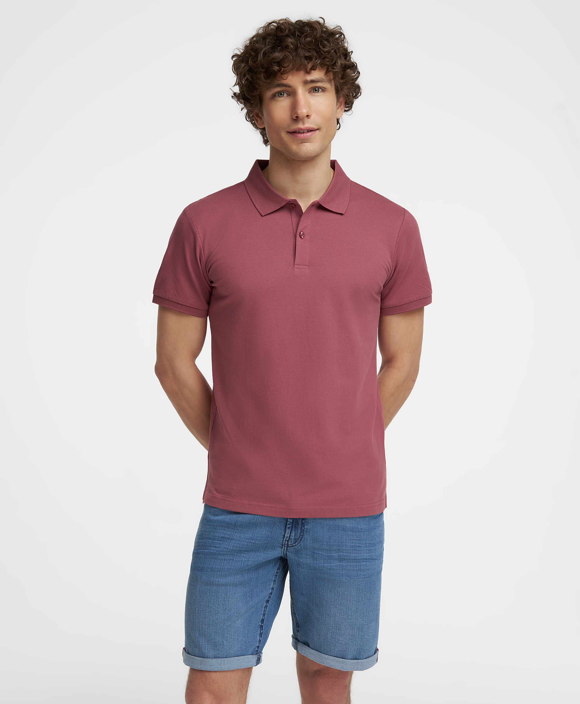 Рубашка-поло, полуприлегающий силуэт