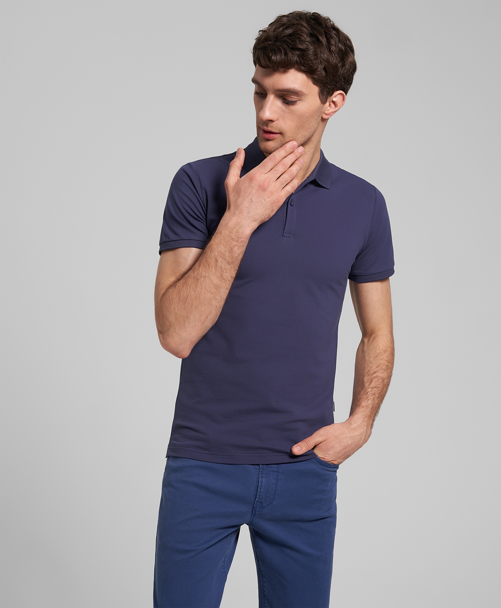 Рубашка-поло, полуприлегающий силуэт