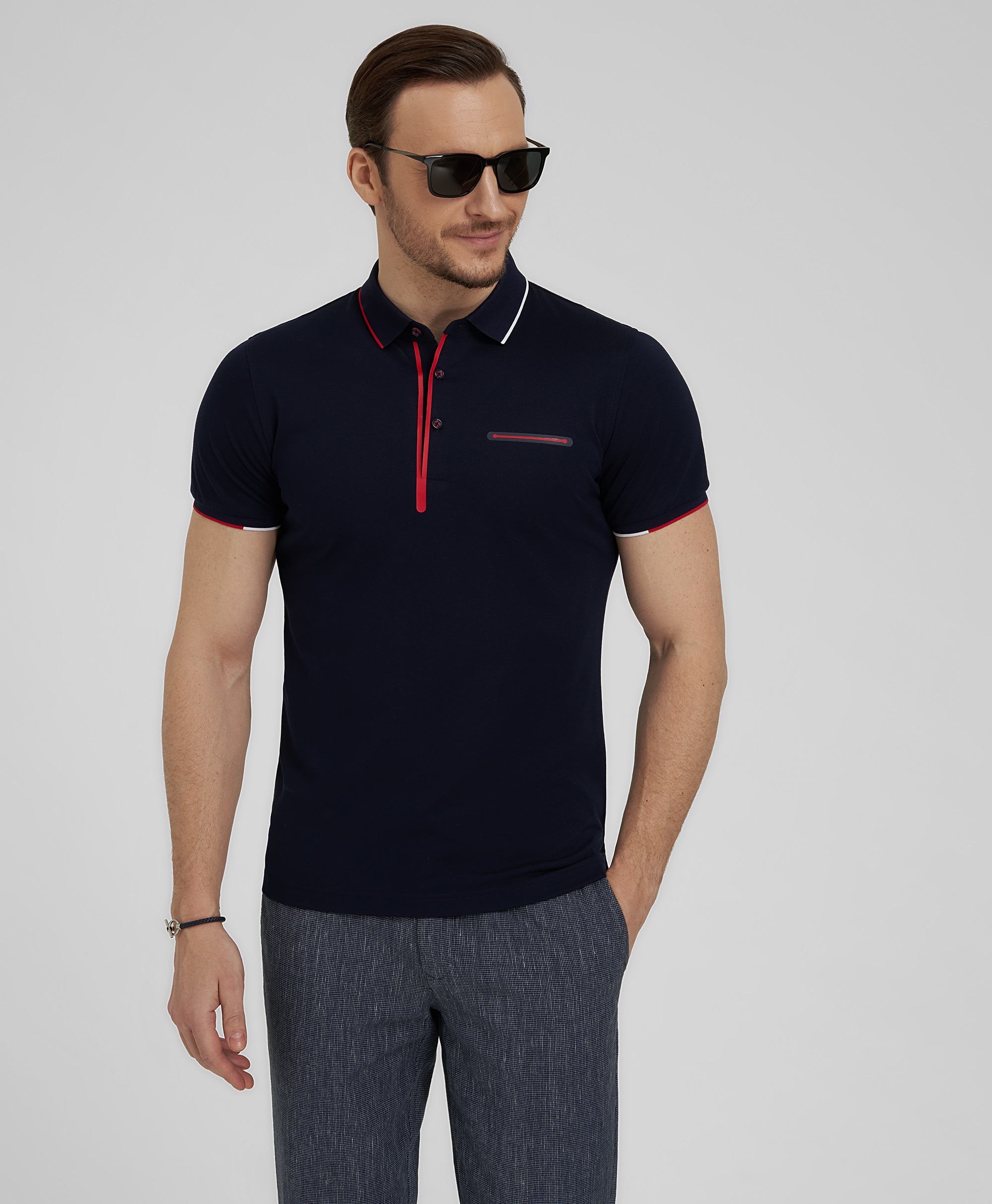 Рубашка-поло, полуприлегающий силуэт