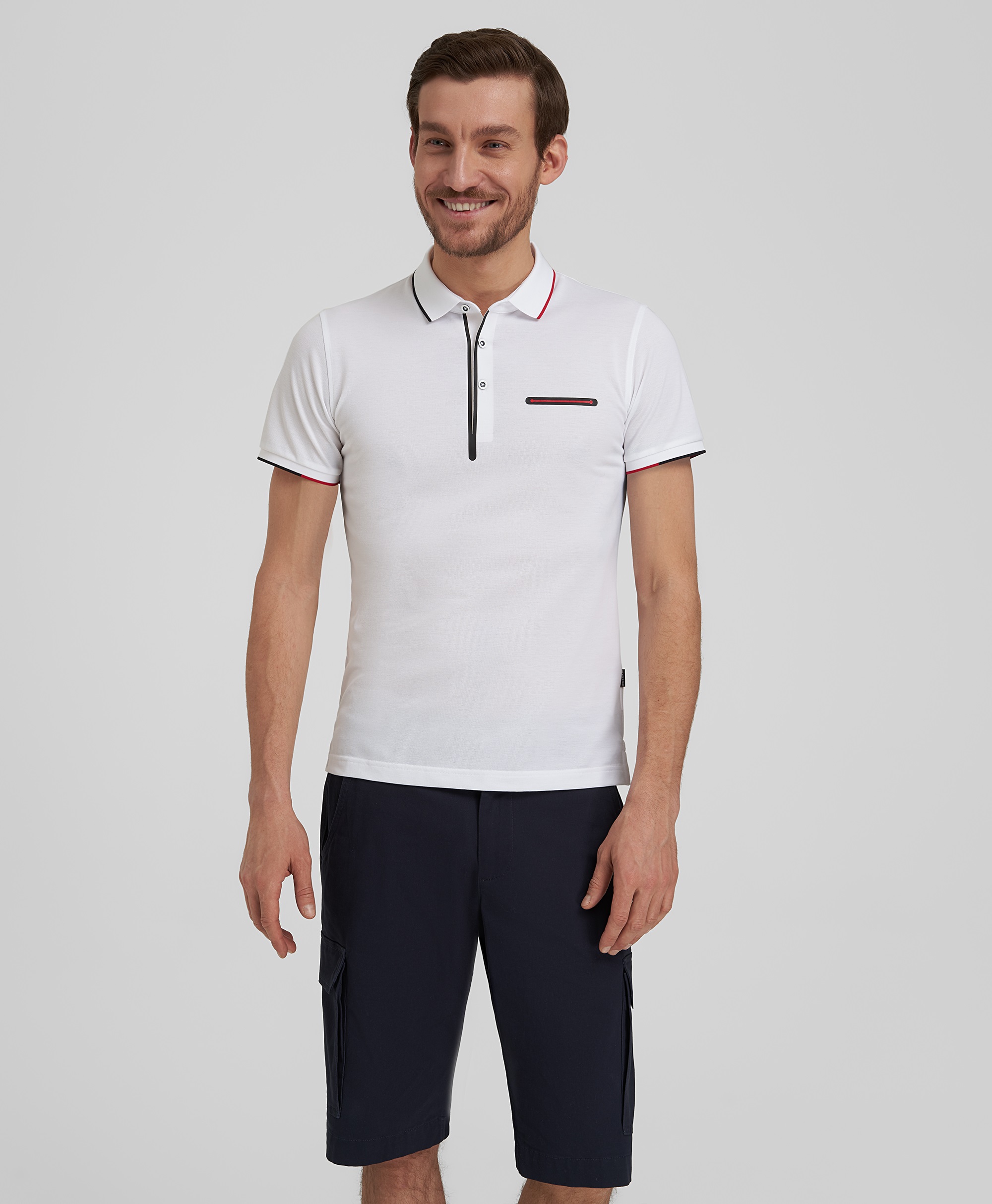 Рубашка-поло, полуприлегающий силуэт