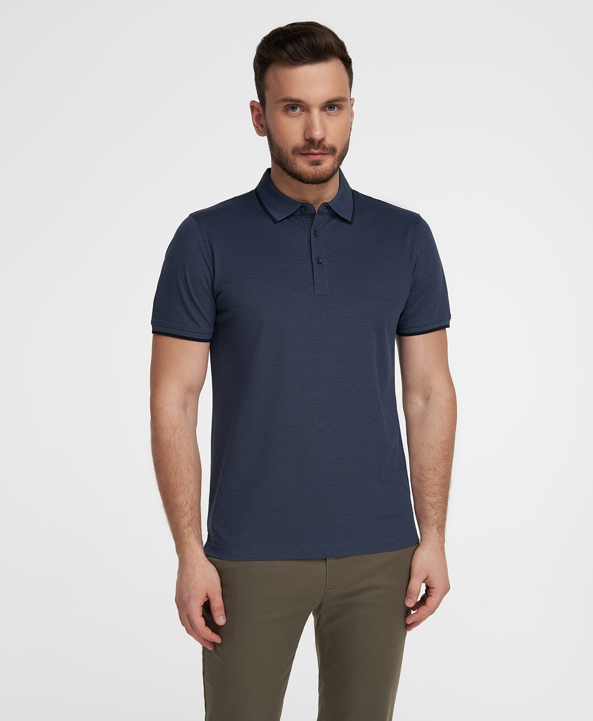 Рубашка-поло, полуприлегающий силуэт