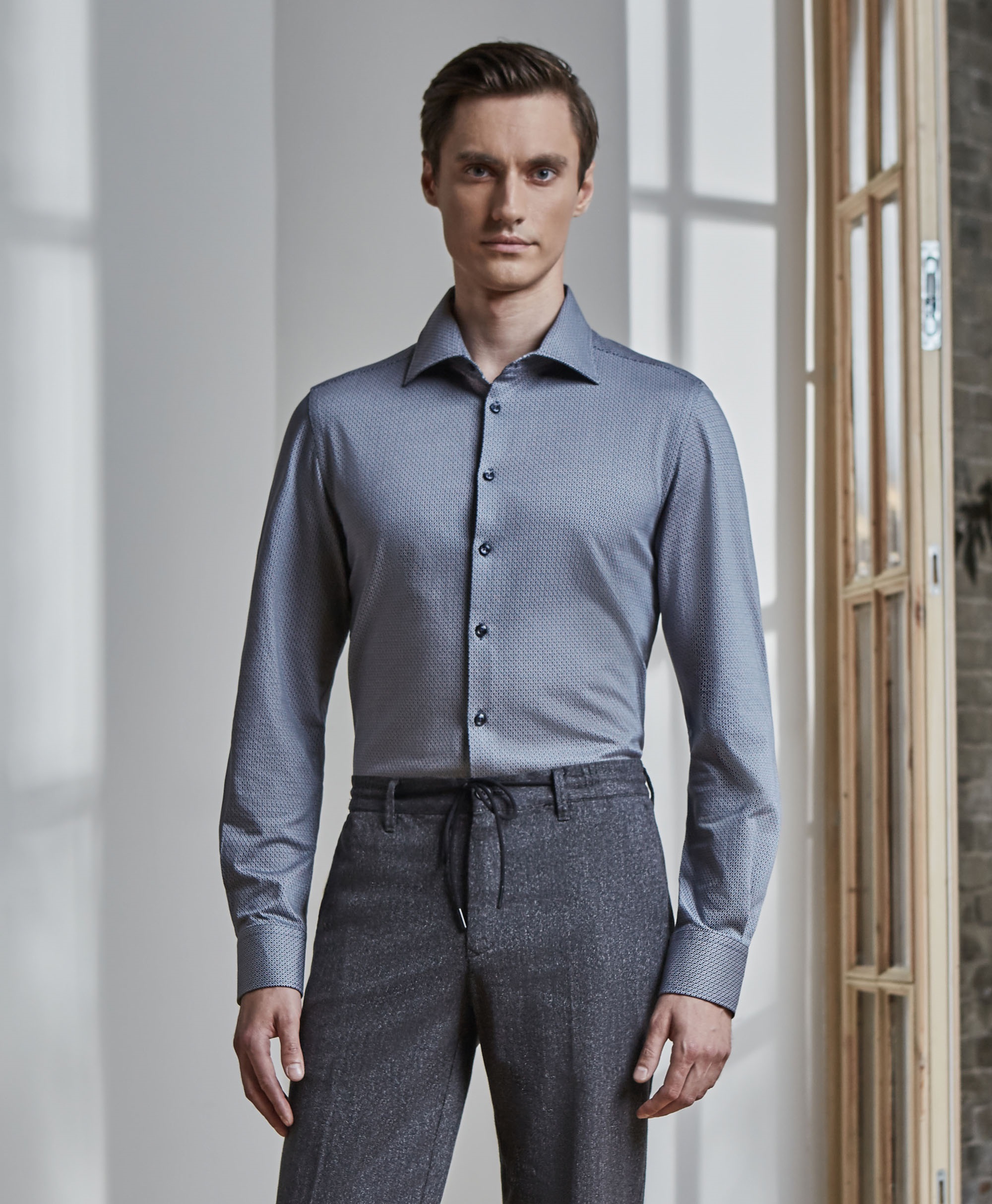 Рубашка трикотажная, прямой силуэт