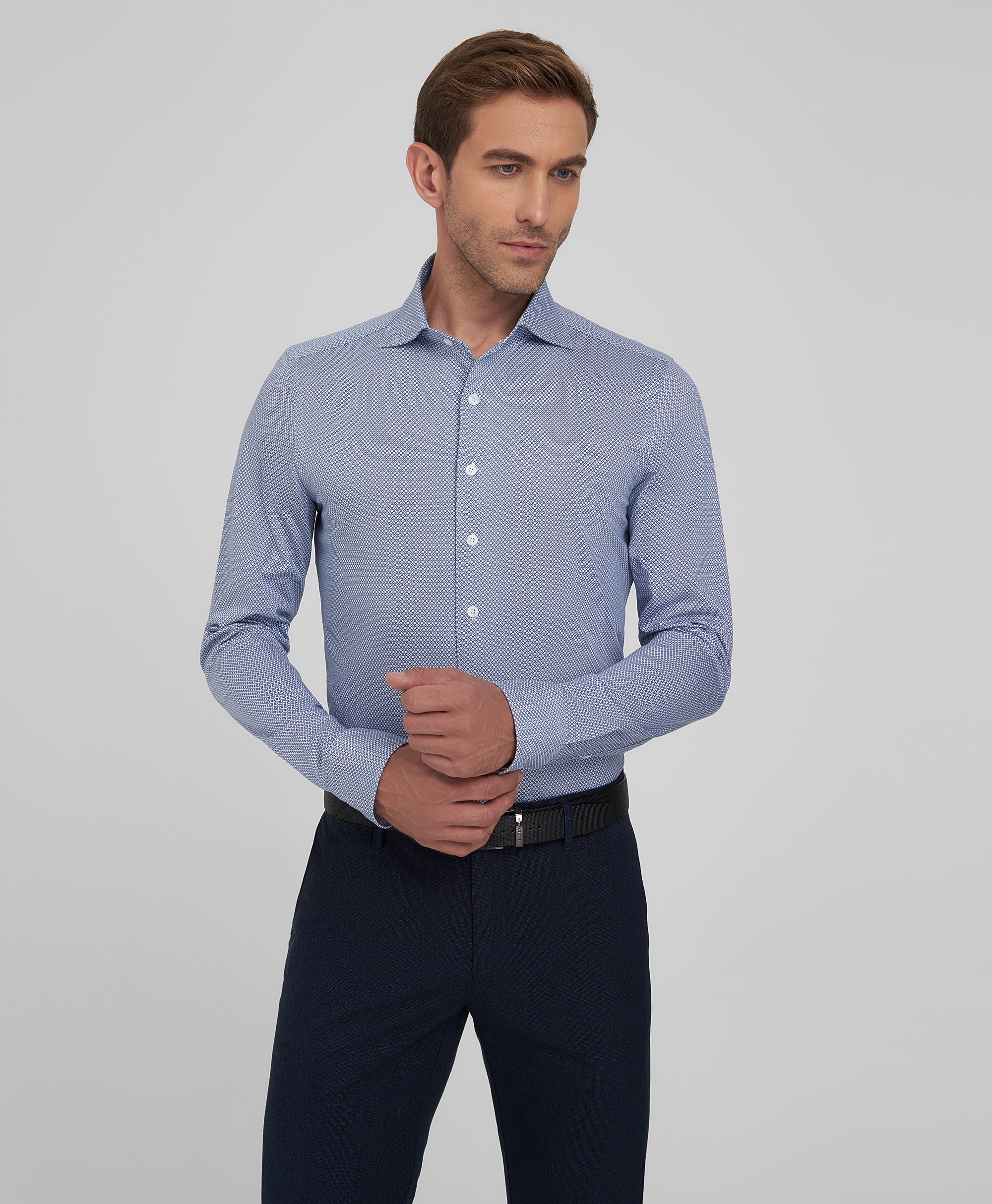 Рубашка трикотажная, полуприлегающий силуэт