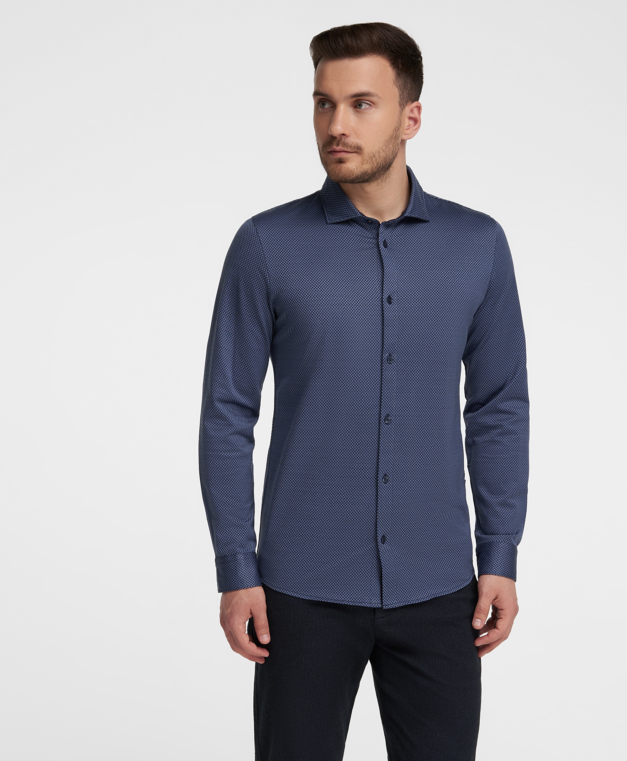 Рубашка трикотажная, полуприлегающий силуэт