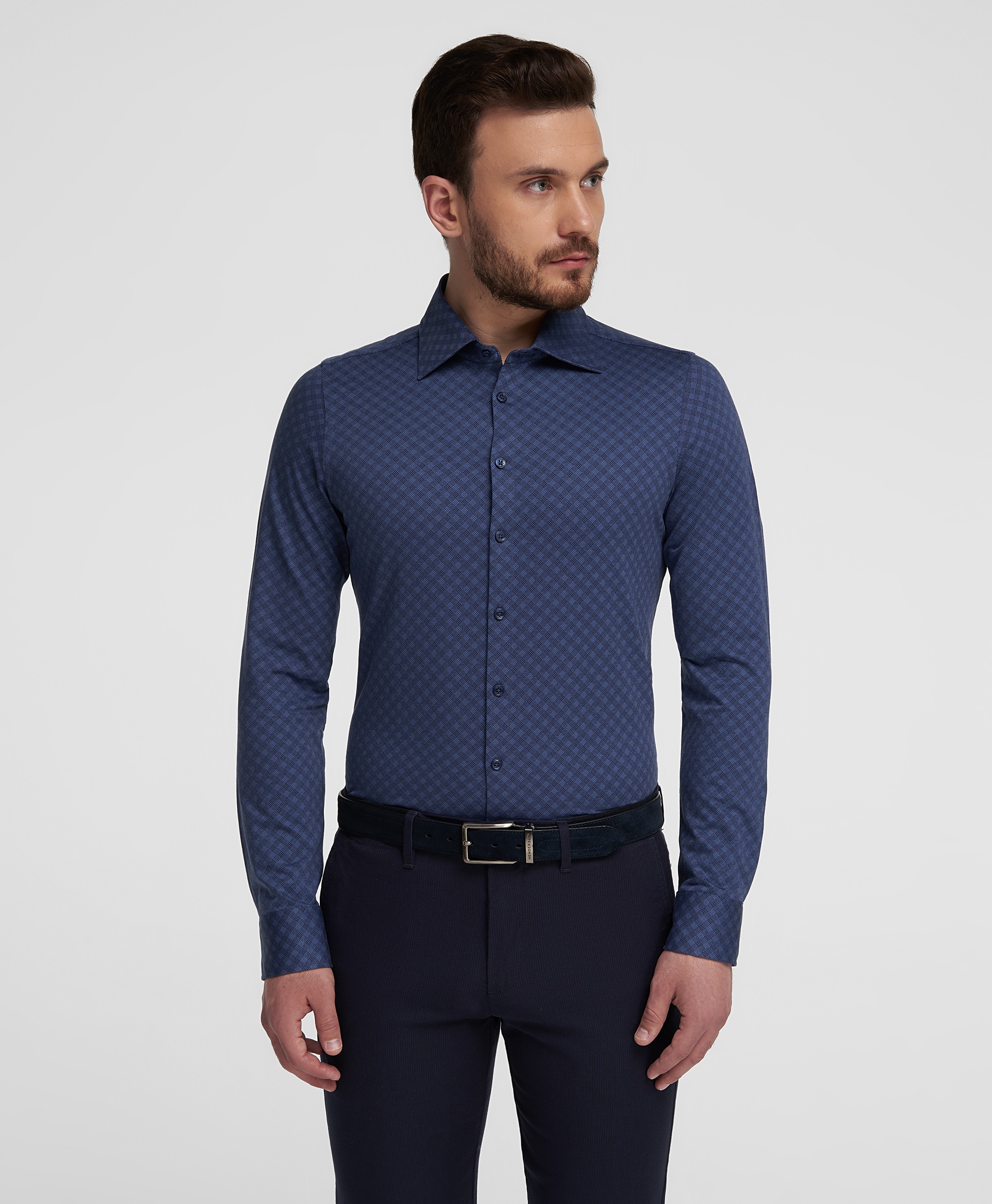 Рубашка трикотажная, полуприлегающий силуэт