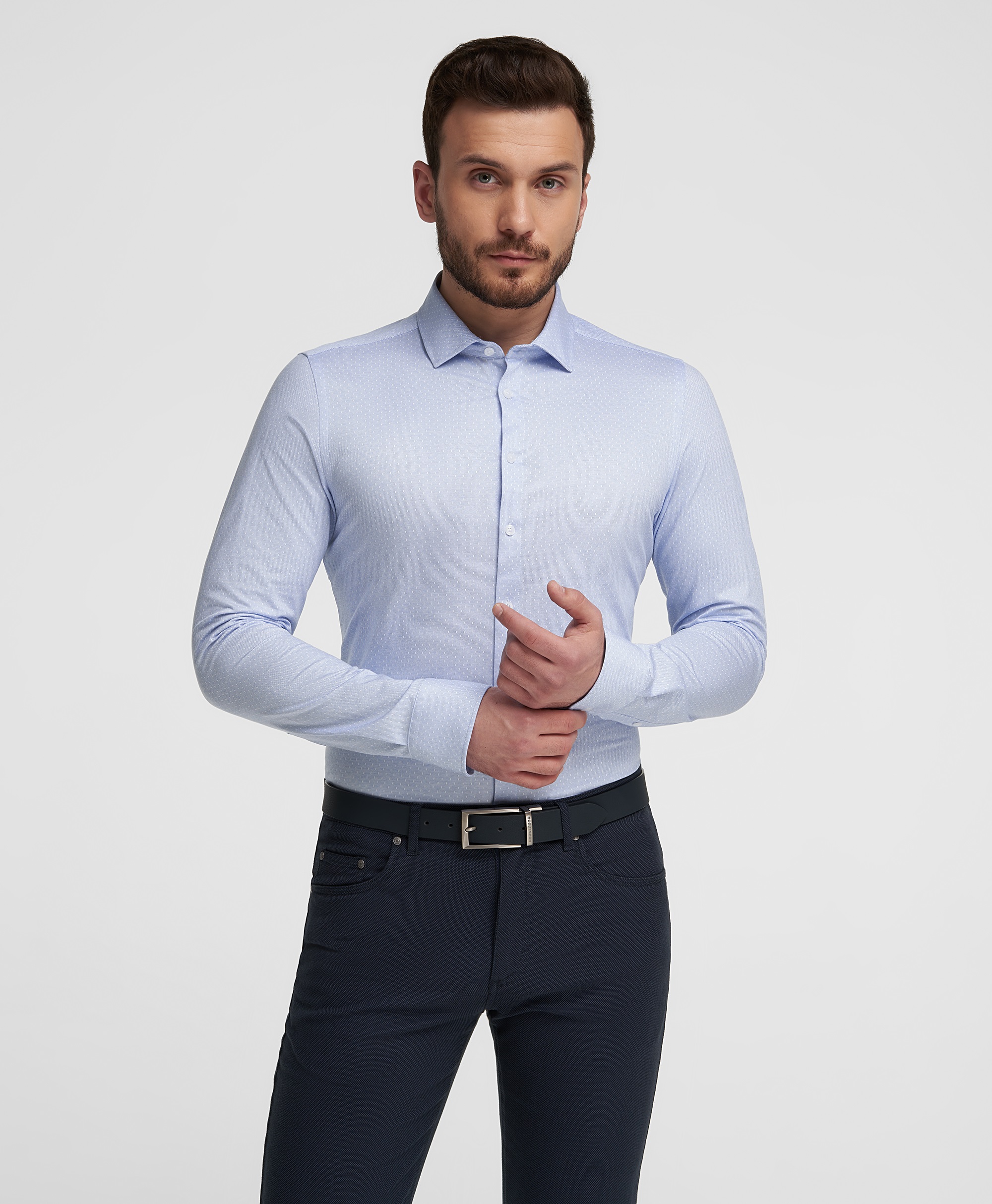 Рубашка трикотажная, полуприлегающий силуэт