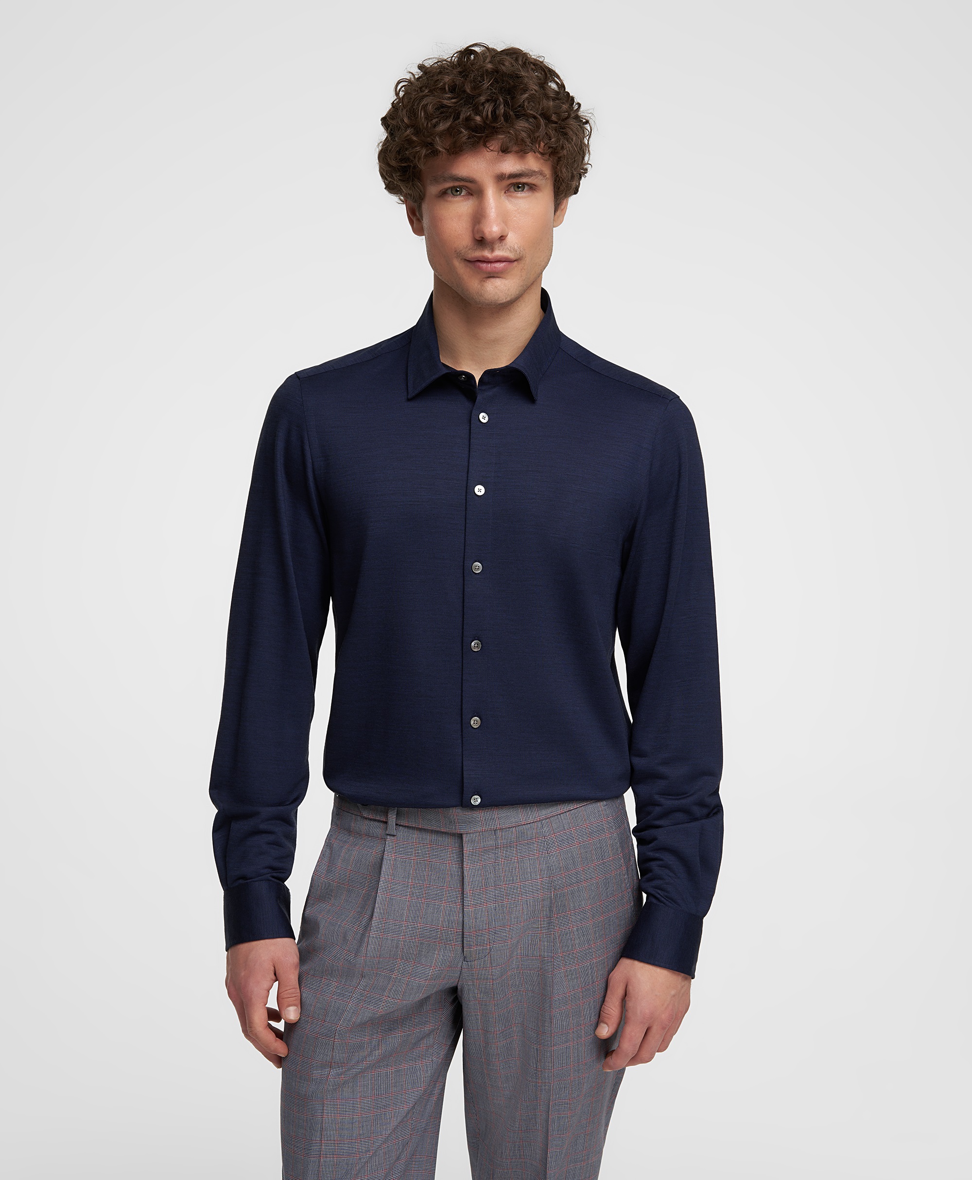 Рубашка трикотажная, прямой силуэт