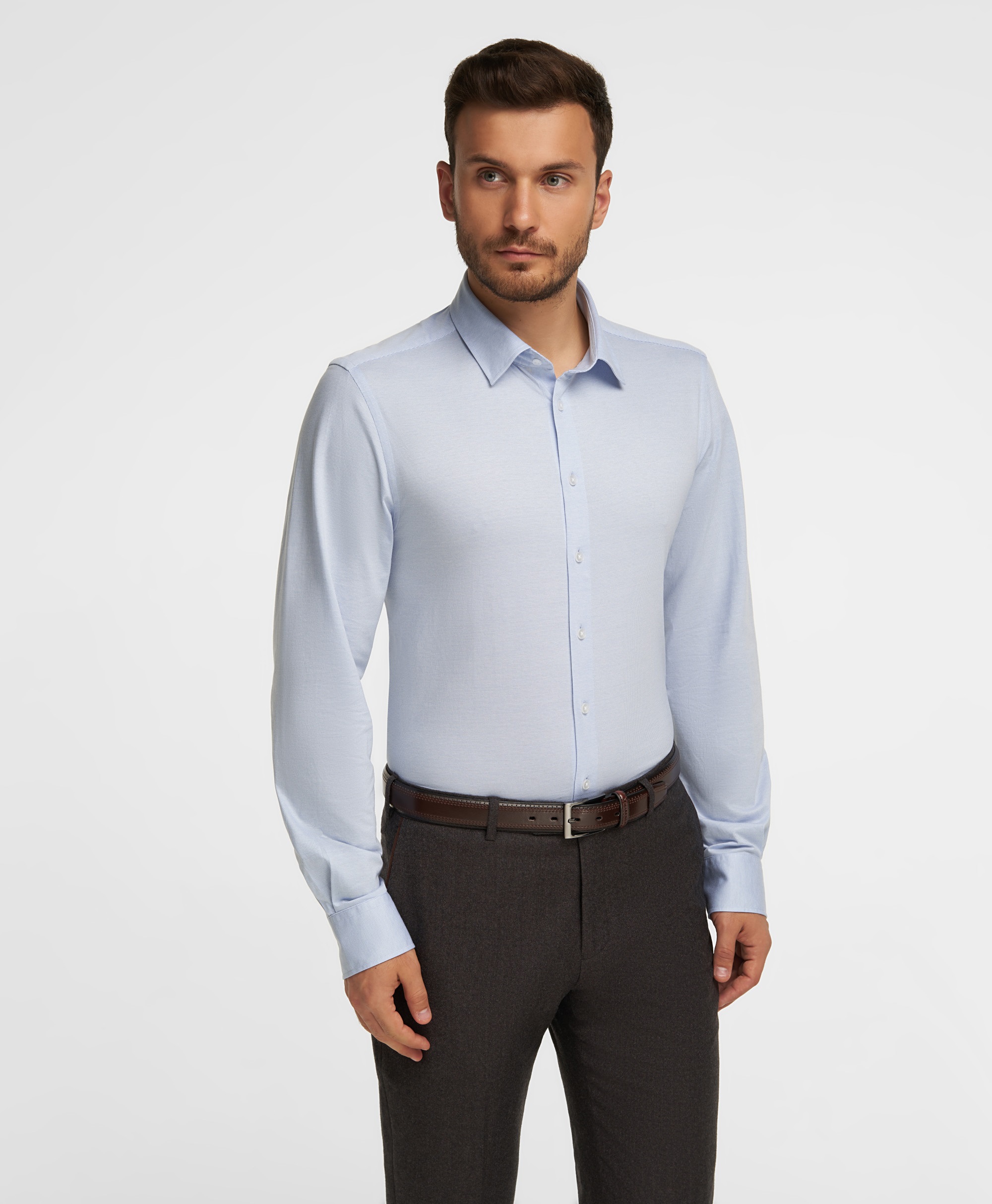 Рубашка трикотажная, прямой силуэт