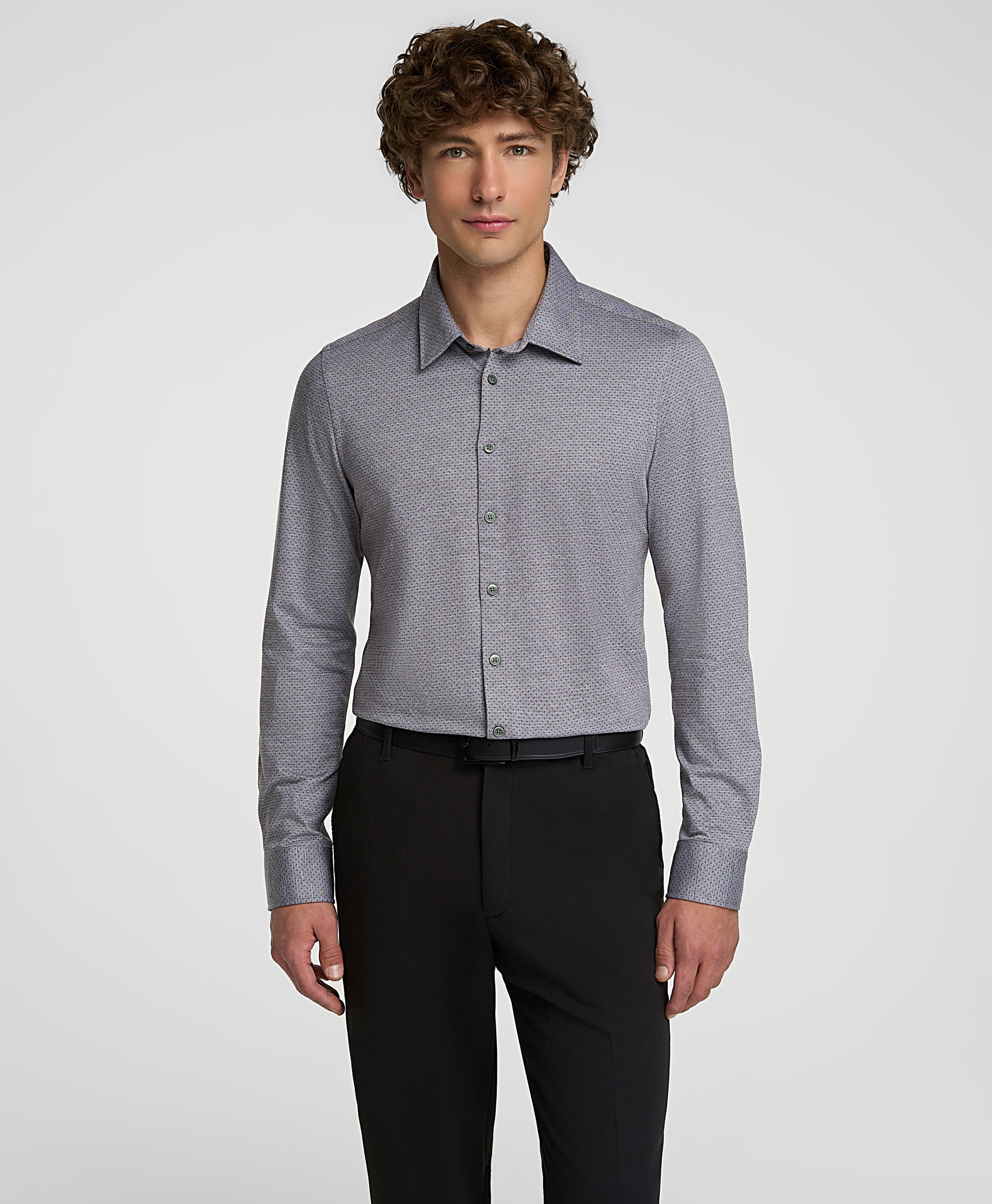 Рубашка трикотажная, полуприлегающий силуэт