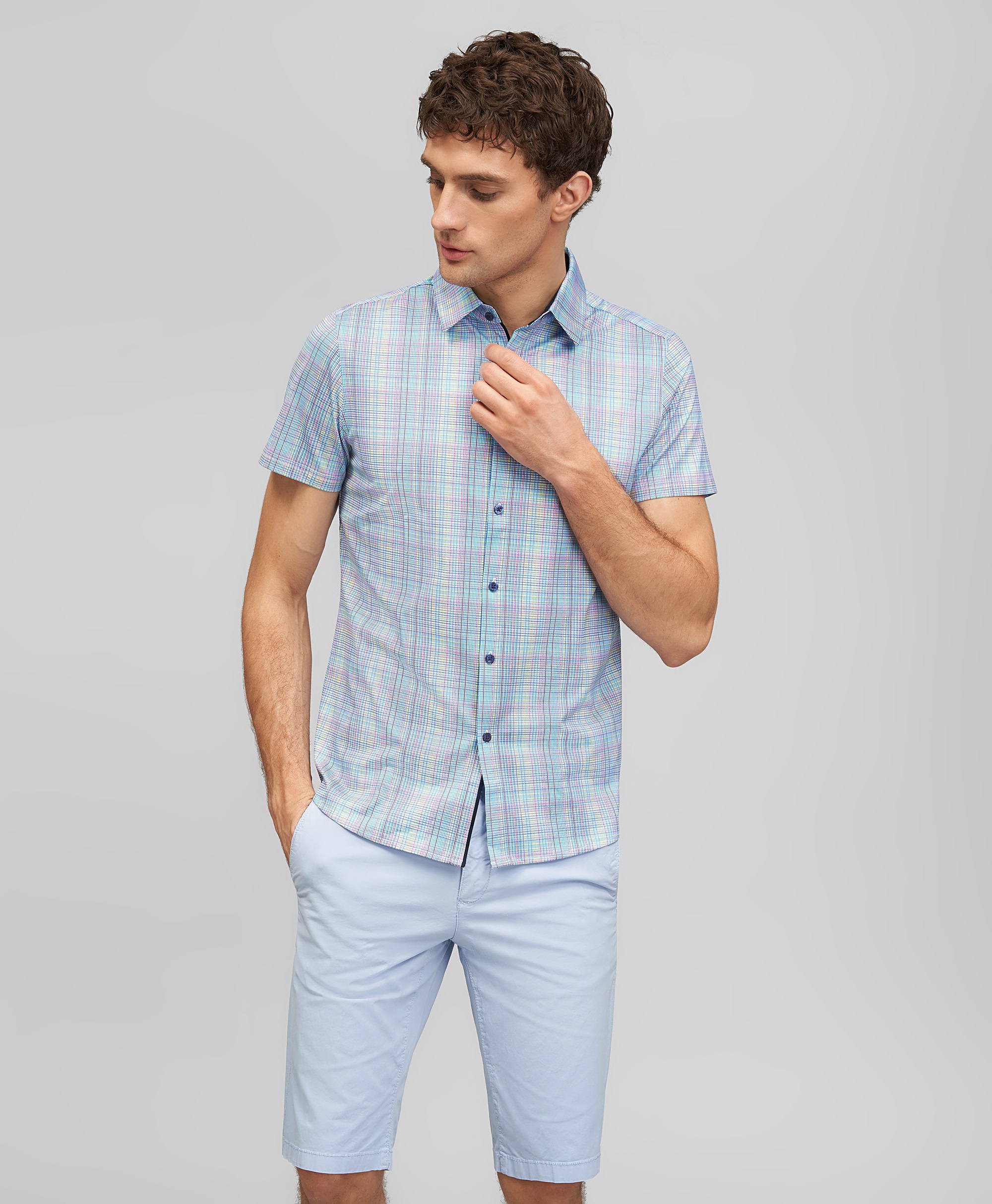 Рубашка трикотажная, полуприлегающий силуэт