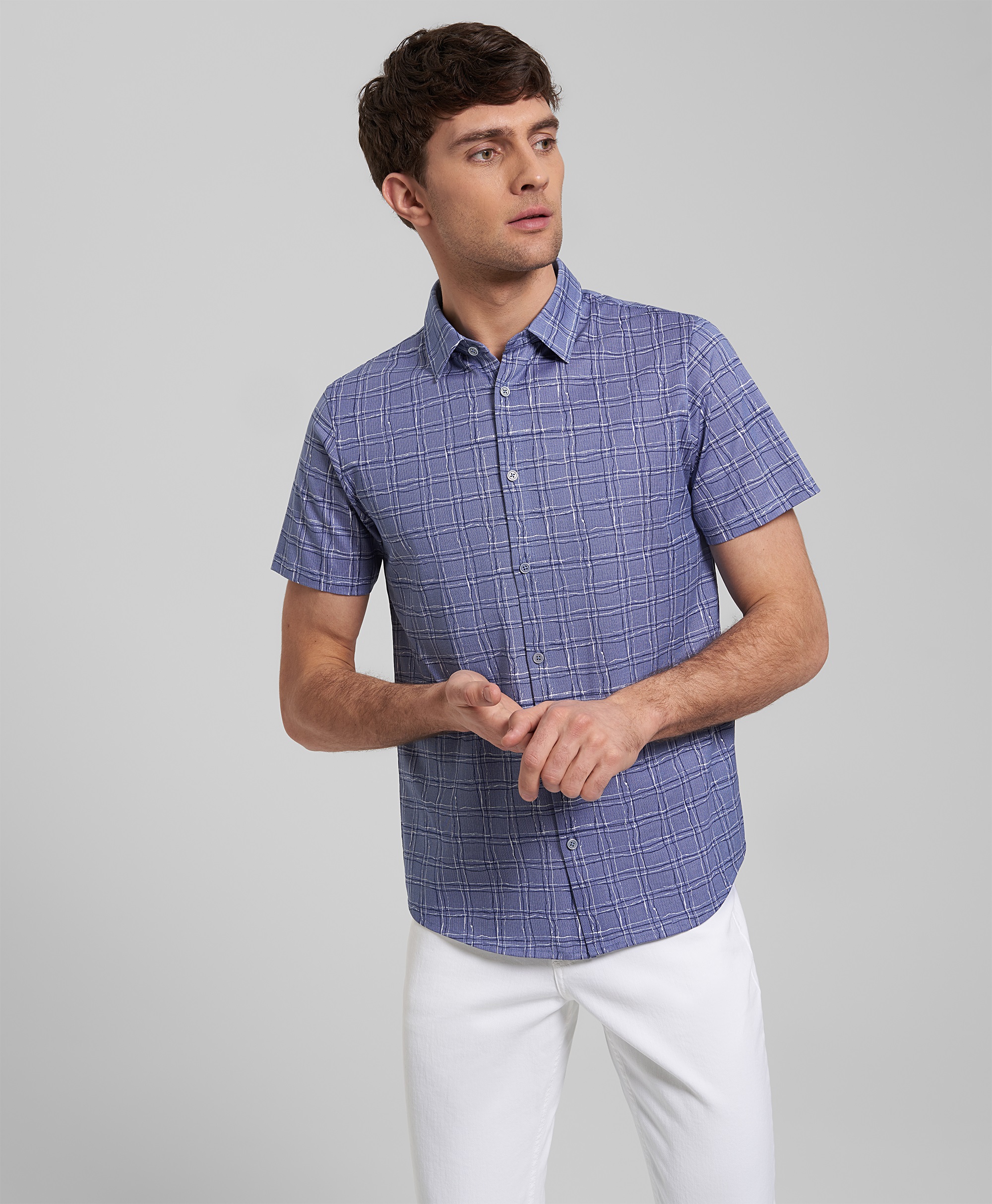 Рубашка трикотажная из 100% хлопка мерсеризированная, плетение джерси