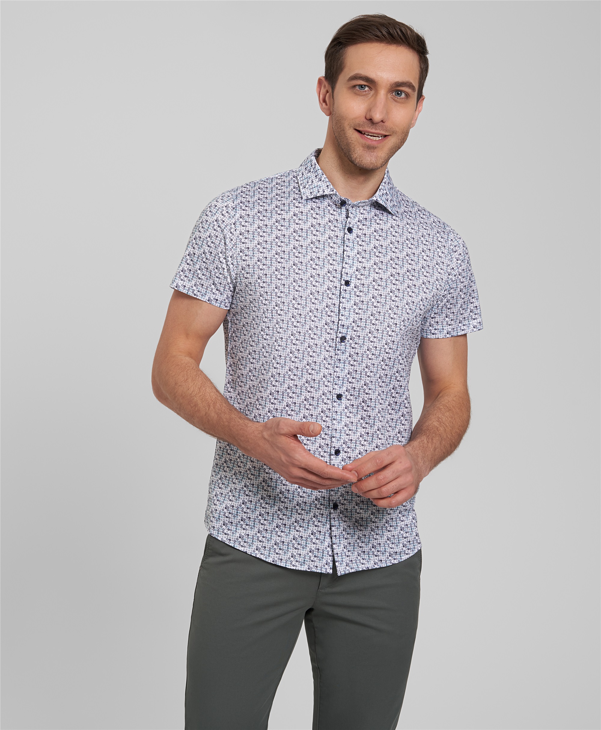 Рубашка трикотажная из 100% хлопка мерсеризированная, плетение джерси