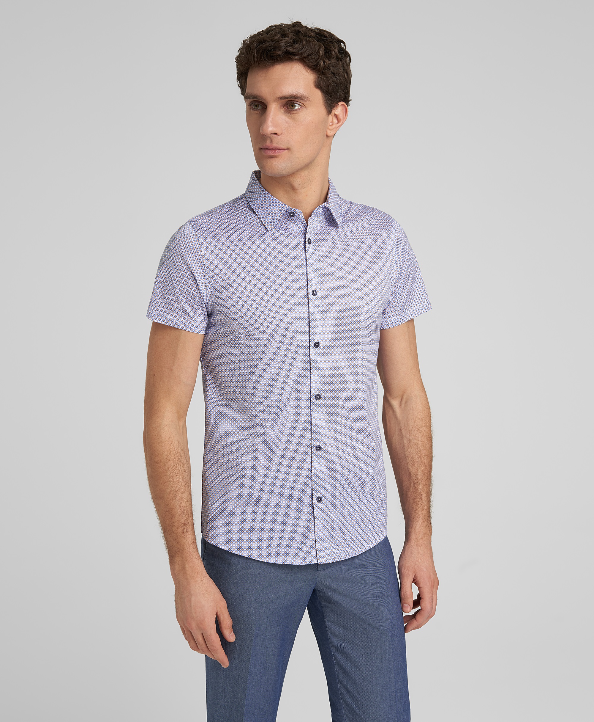 Рубашка трикотажная, полуприлегающий силуэт