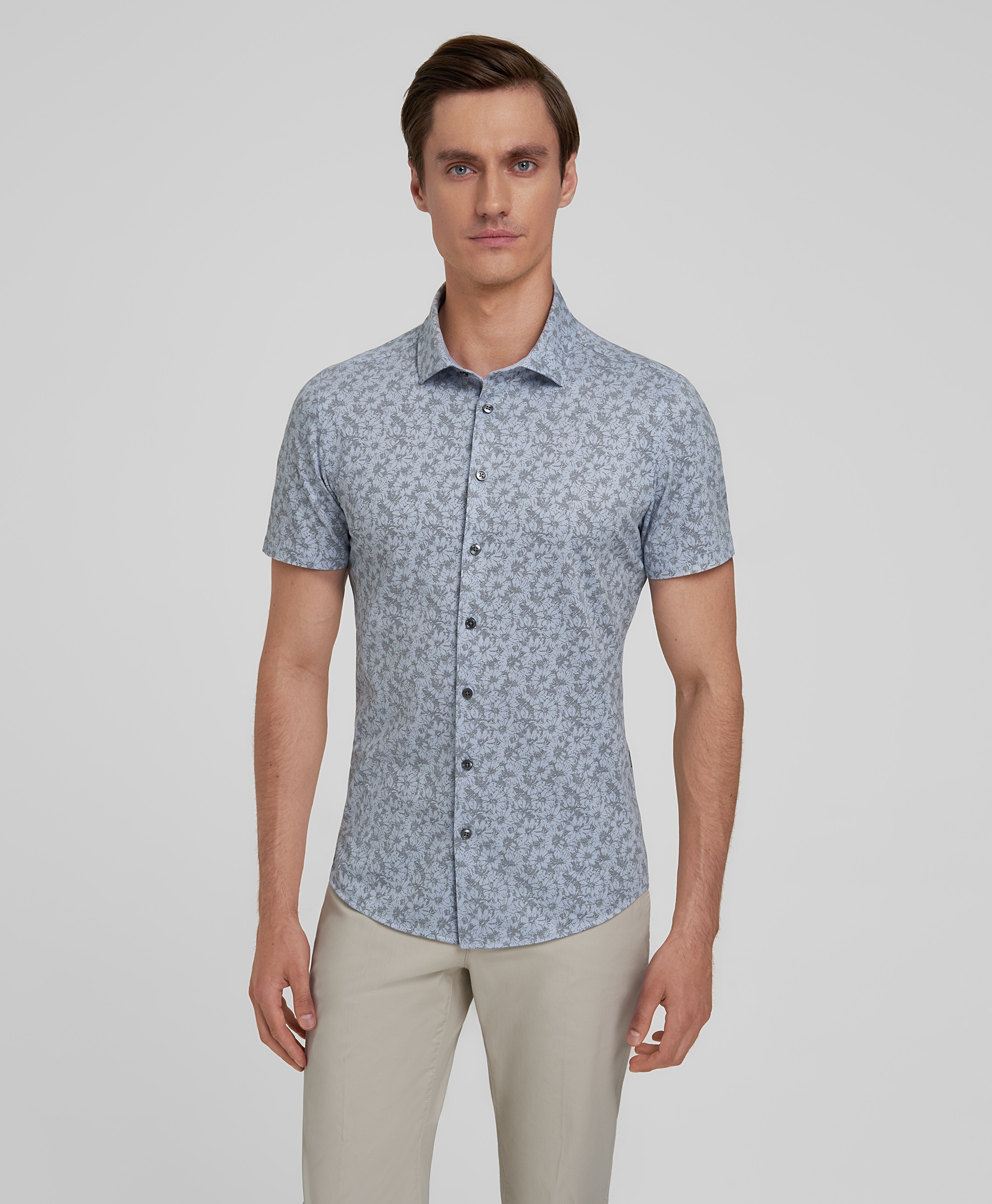 Рубашка трикотажная, полуприлегающий силуэт