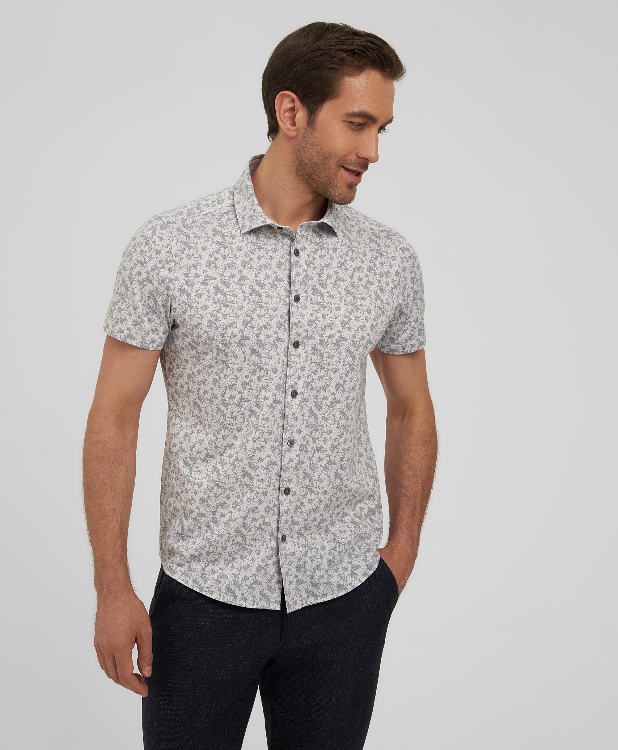 Рубашка трикотажная, полуприлегающий силуэт