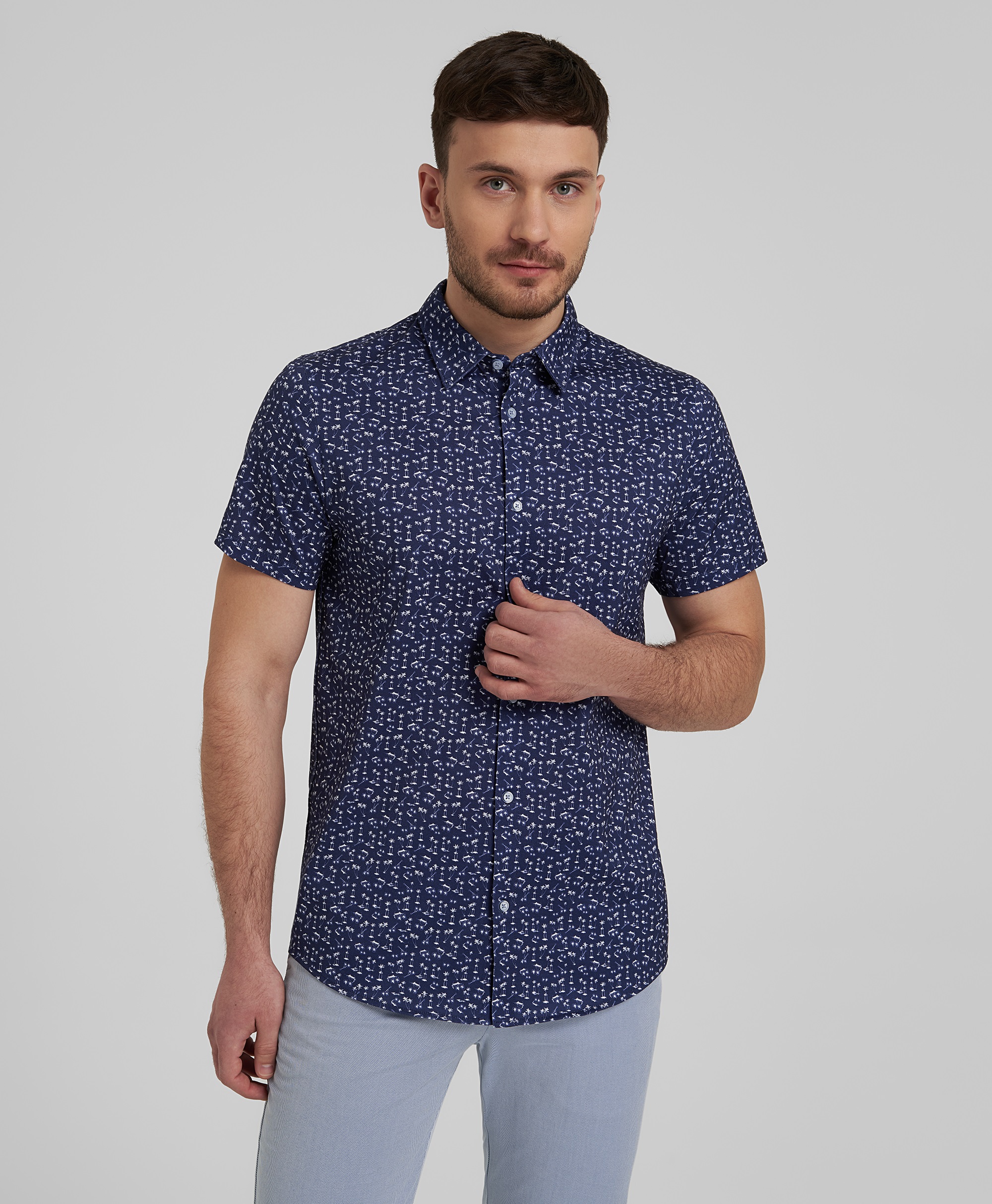 Рубашка трикотажная, прямой силуэт