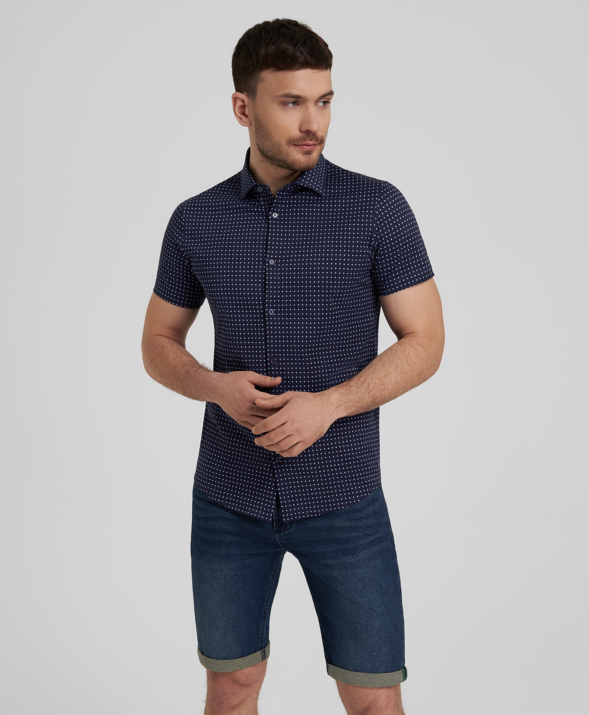 Рубашка трикотажная, полуприлегающий силуэт