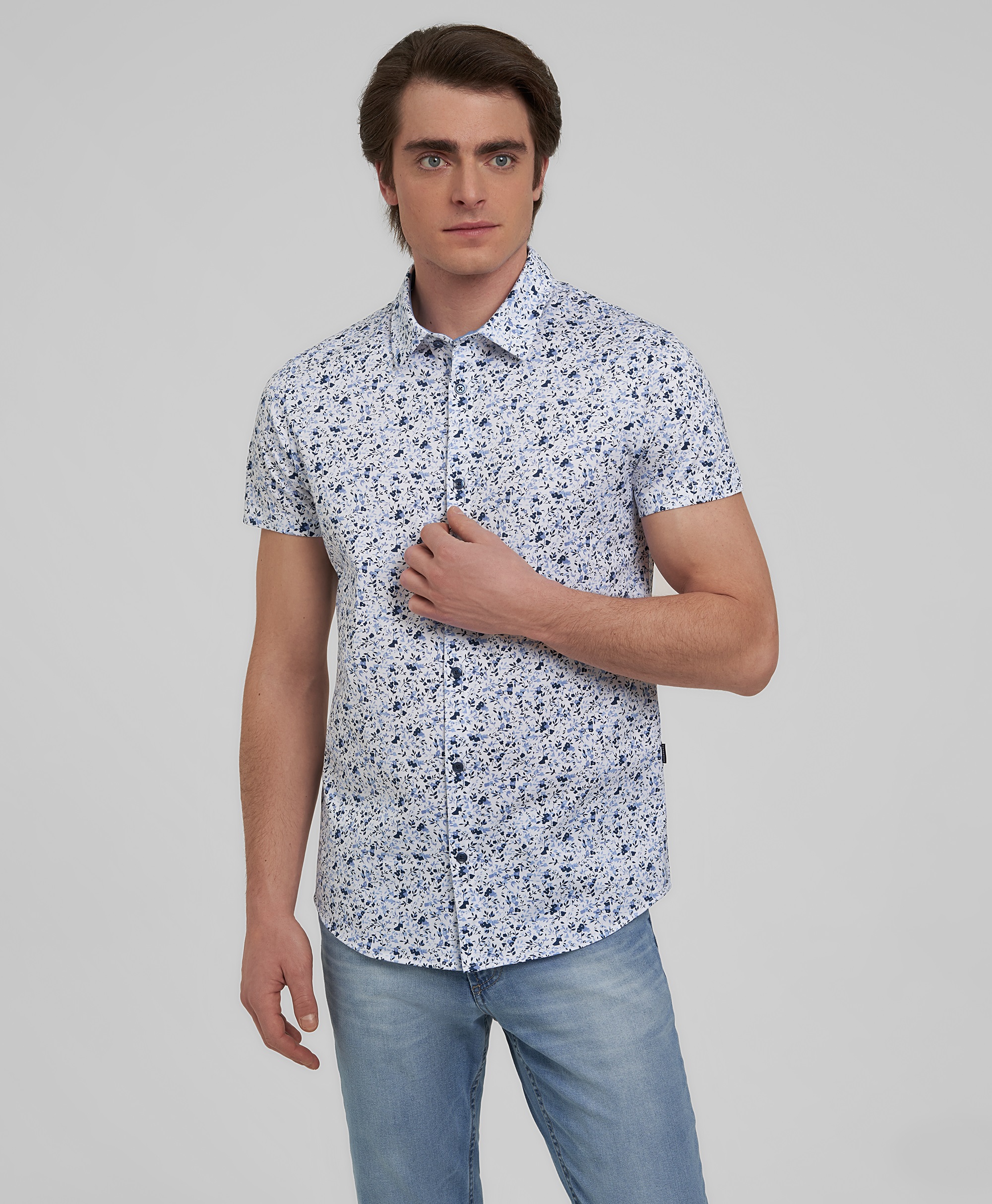 Рубашка трикотажная, полуприлегающий силуэт