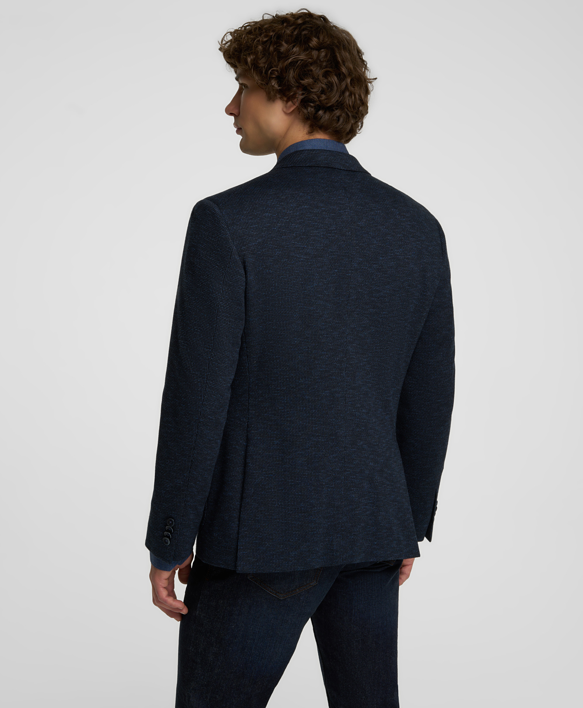 Пиджак трикотажный, прямой силуэт