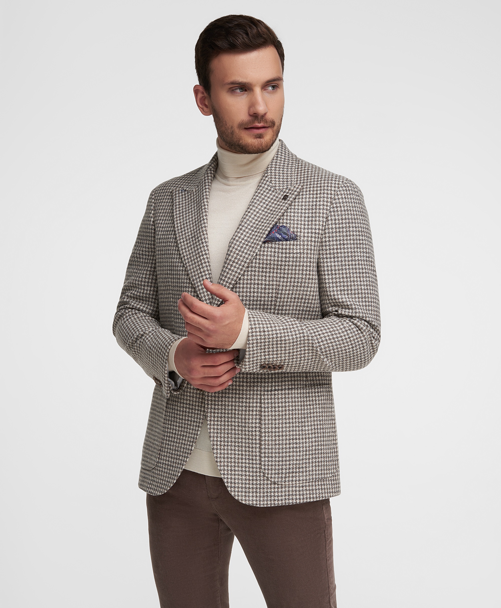 Пиджак фланелевый, прямой силуэт