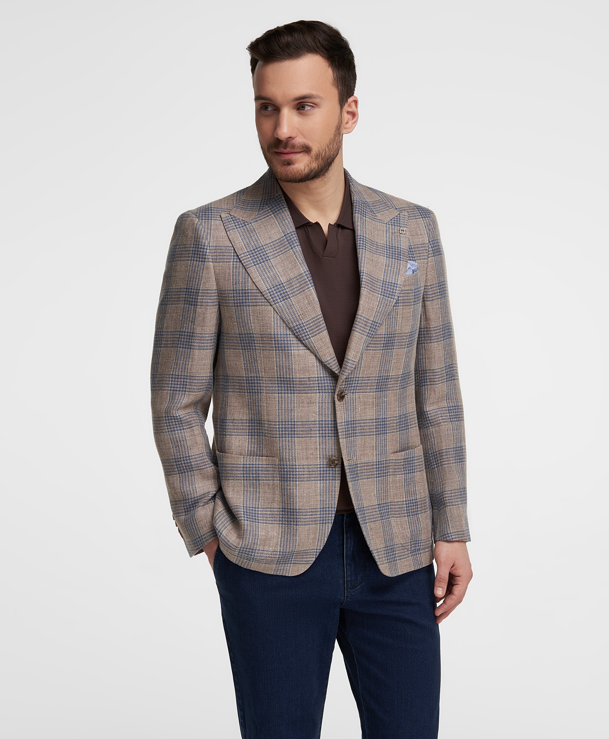 Пиджак из твила, прямой силуэт