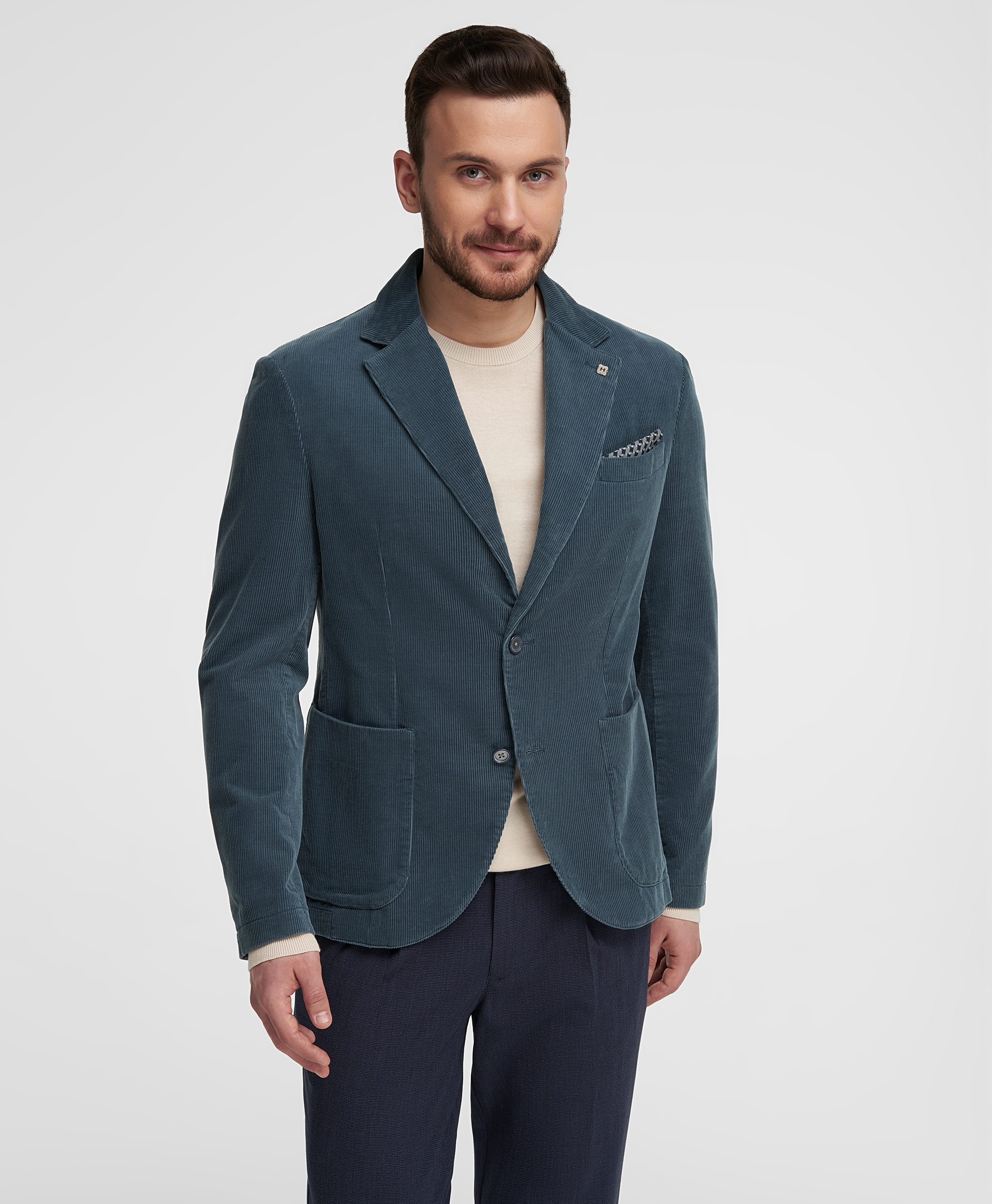 Пиджак вельветовый, прямой силуэт