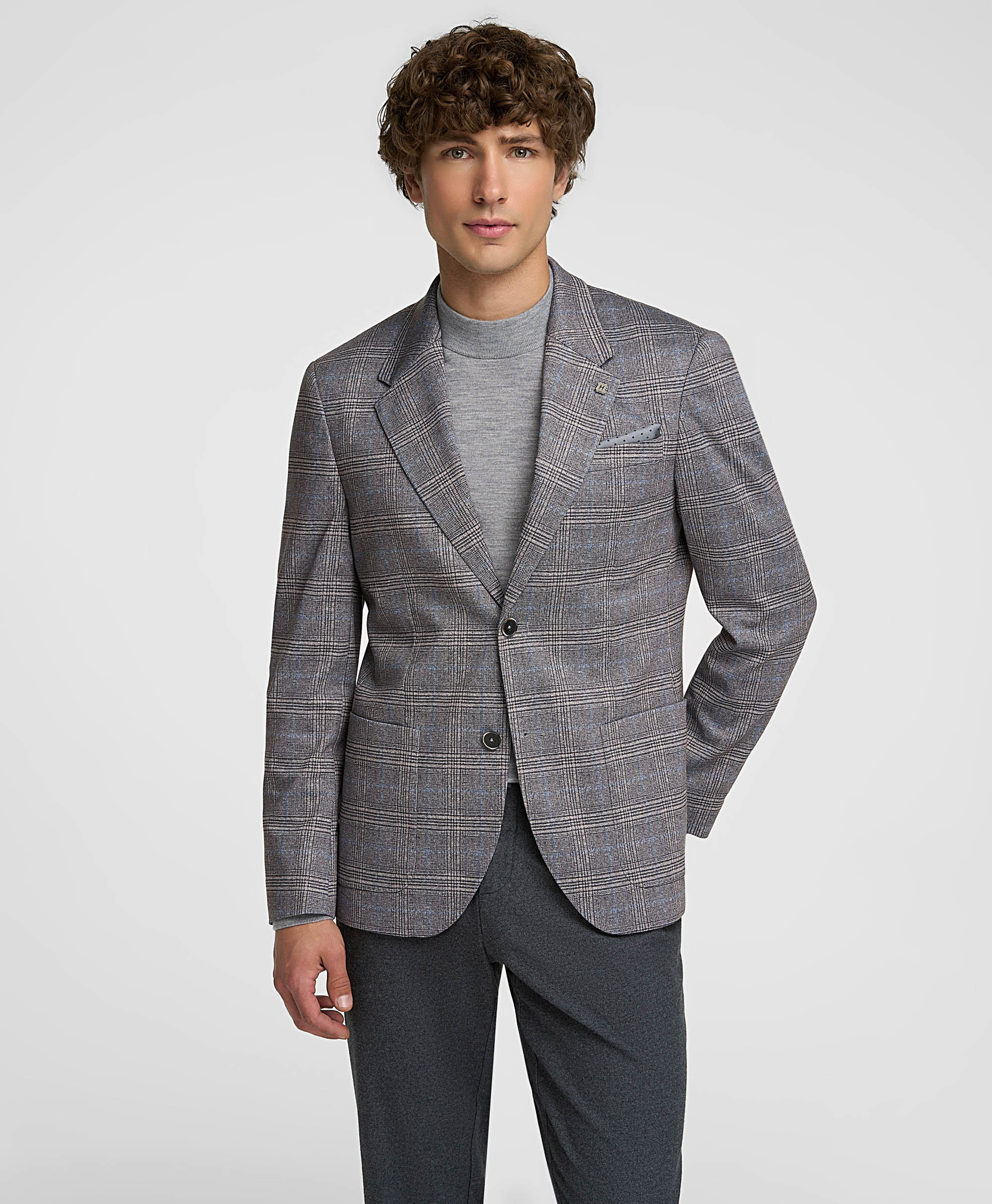 Пиджак трикотажный, прямой силуэт