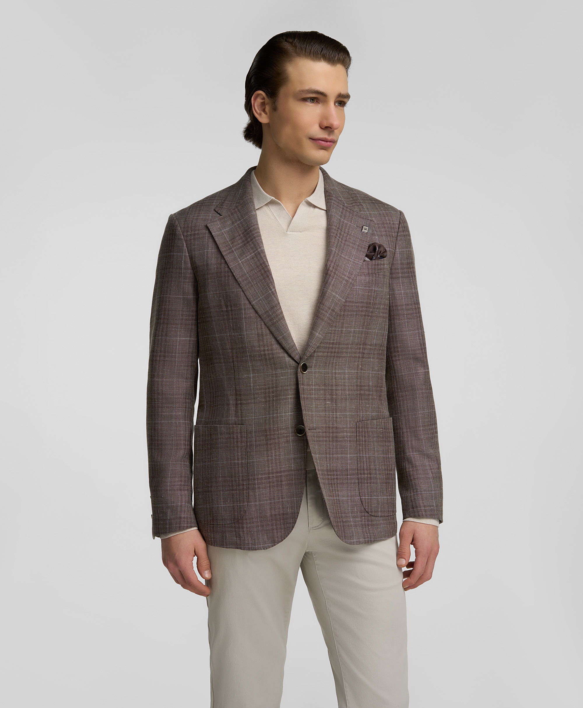 Пиджак из эластичной ткани, прямой силуэт