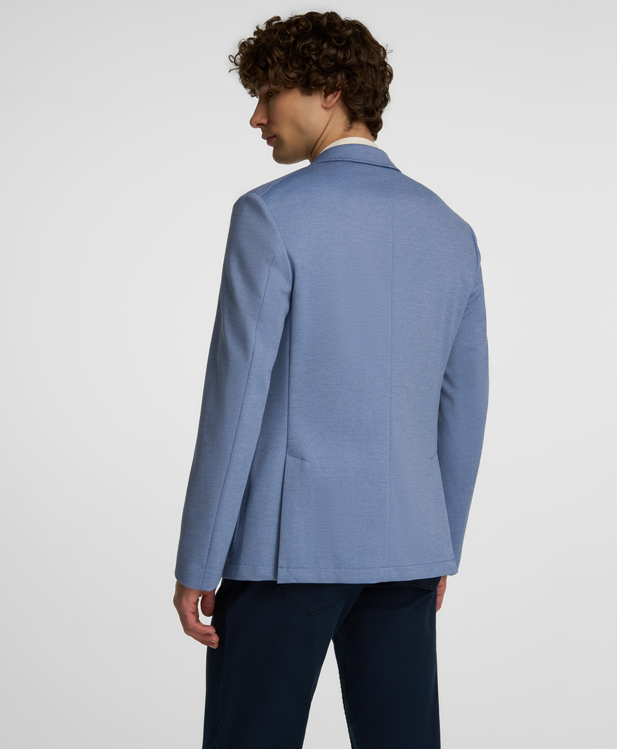 Пиджак из смесовой ткани, прямой силуэт