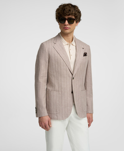 Пиджак из смесовой ткани, прямой силуэт