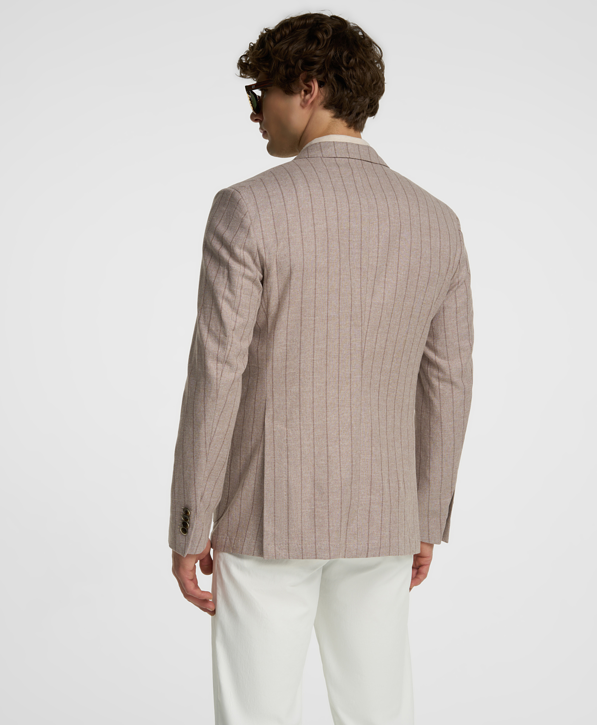 Пиджак из смесовой ткани, прямой силуэт