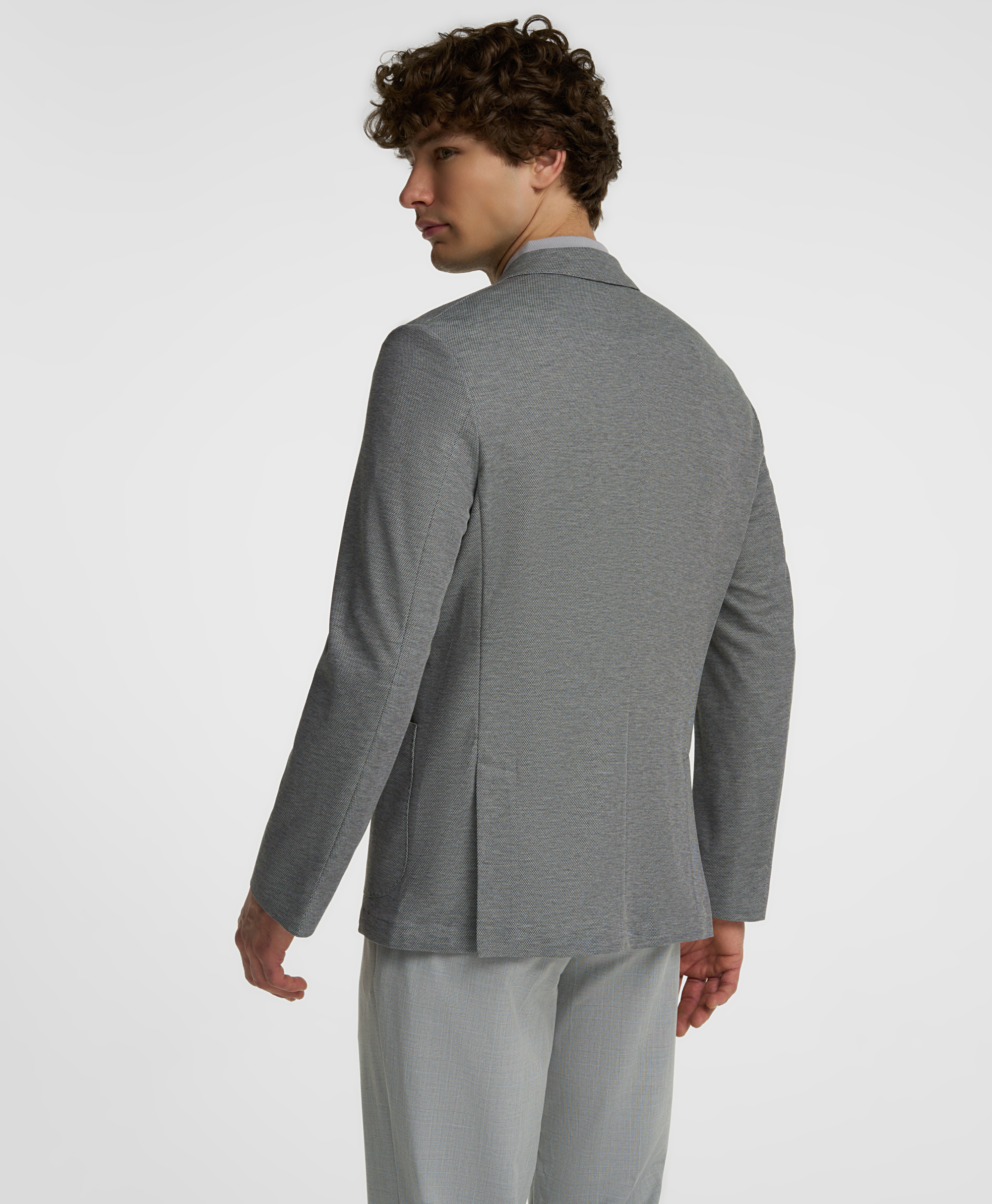 Пиджак из смесовой ткани, прямой силуэт