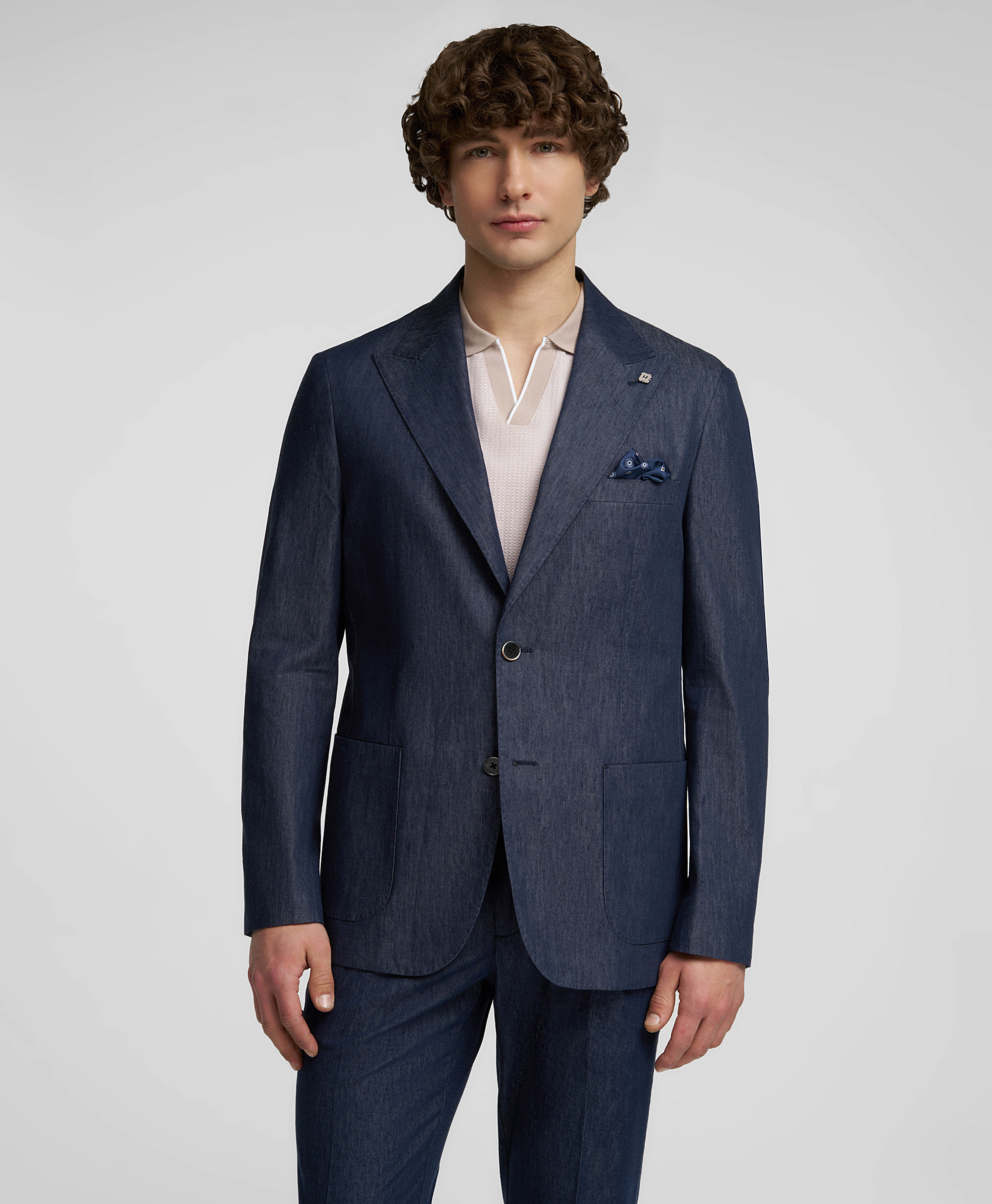 Пиджак из смесовой ткани, прилегающий силуэт