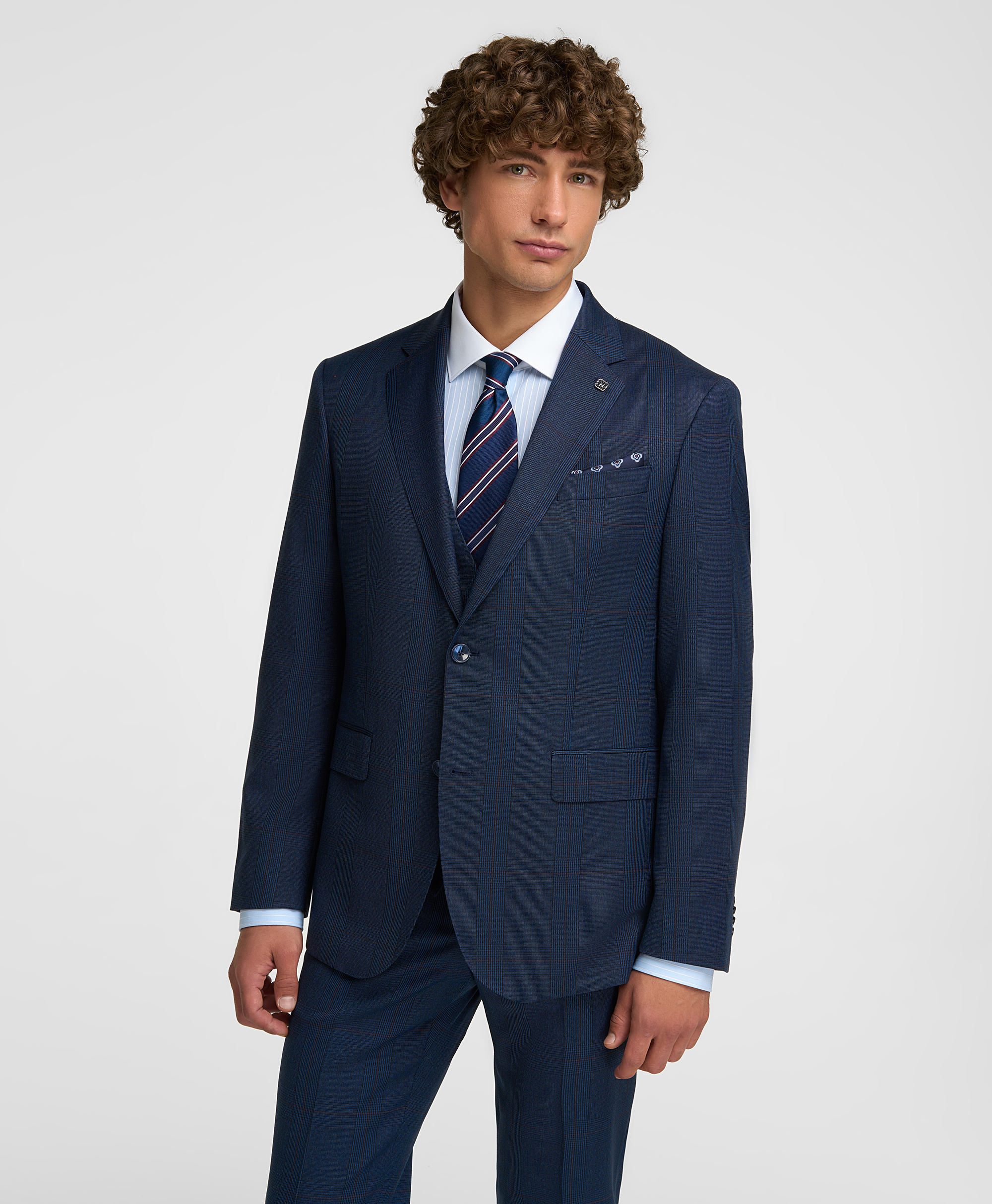 Пиджак костюмный из эластичной ткани, прямой силуэт