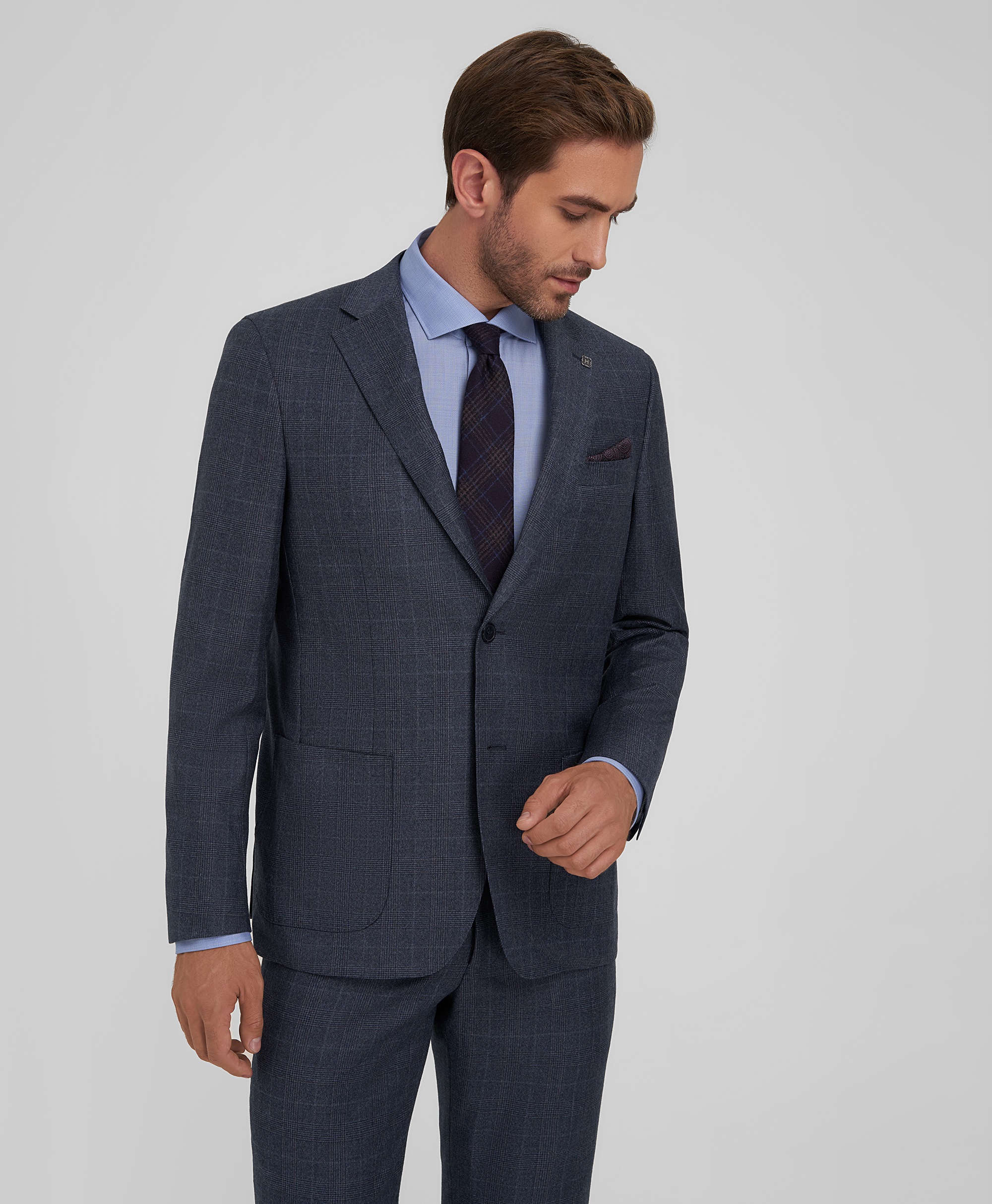 Пиджак костюмный фланелевый, прямой силуэт