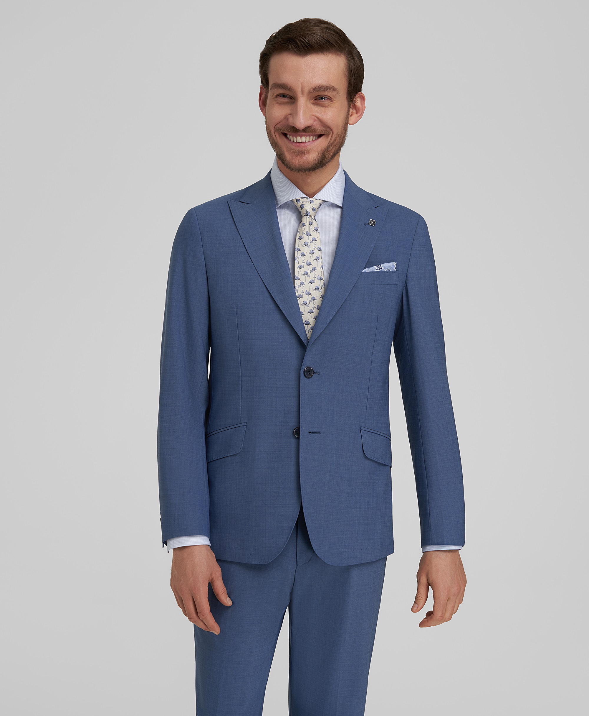 Пиджак костюмный из эластичной ткани, прямой силуэт