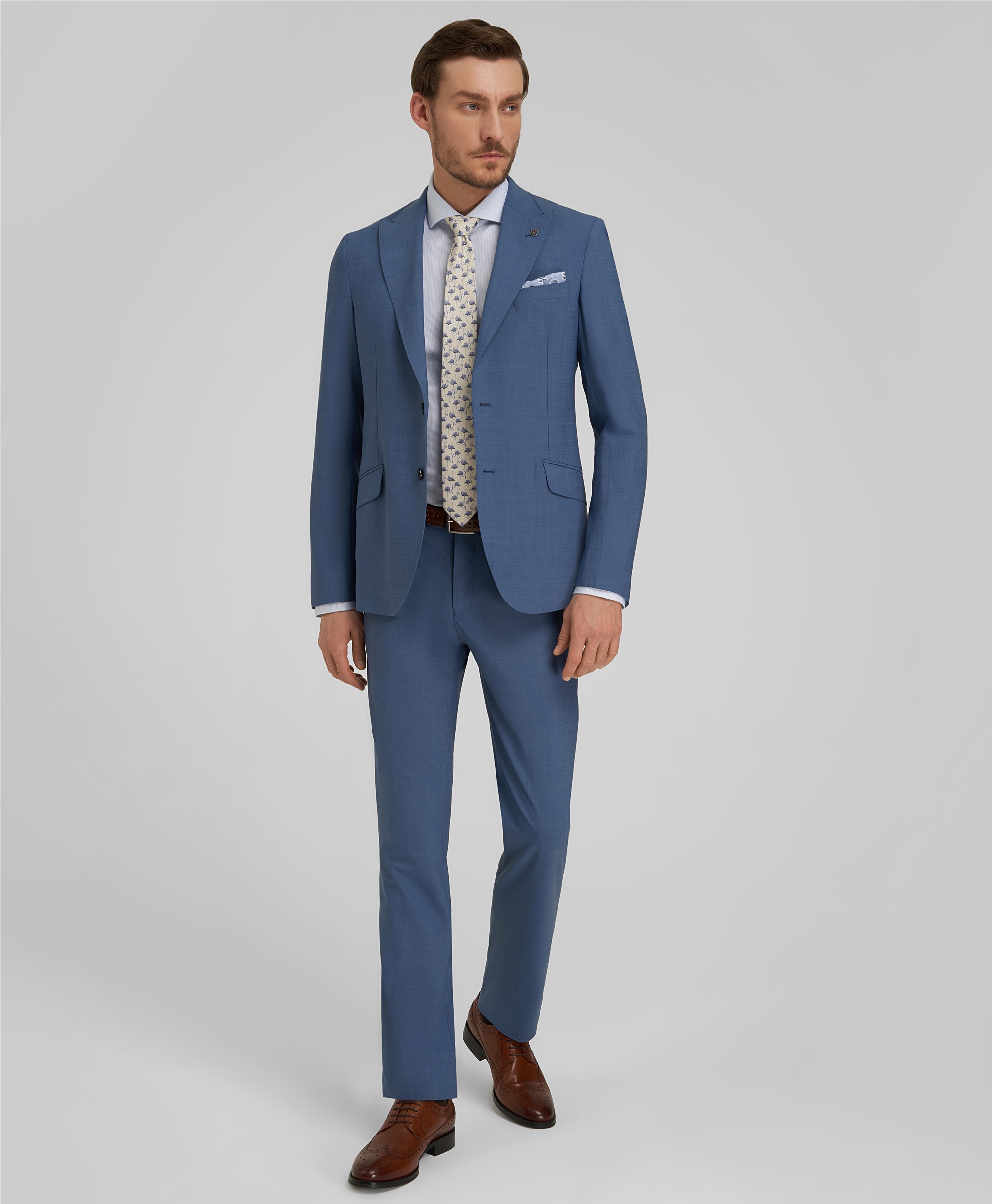 Пиджак костюмный из эластичной ткани, прямой силуэт