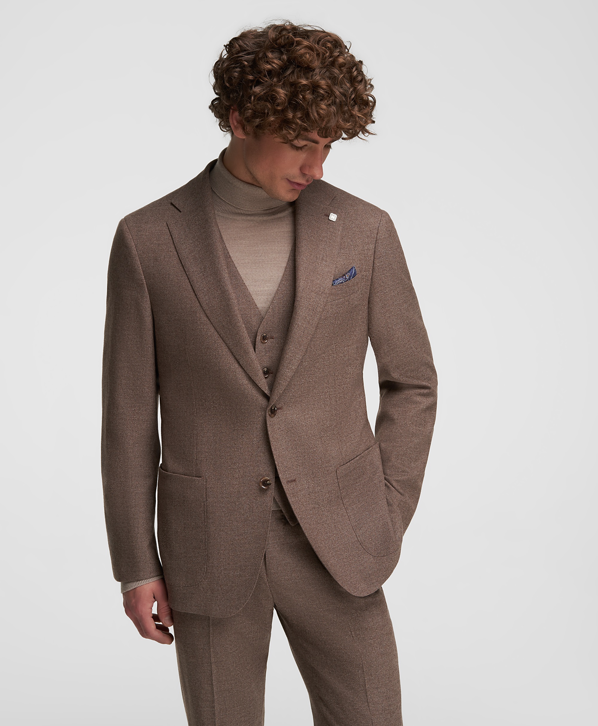 Пиджак костюмный фланелевый, прямой силуэт