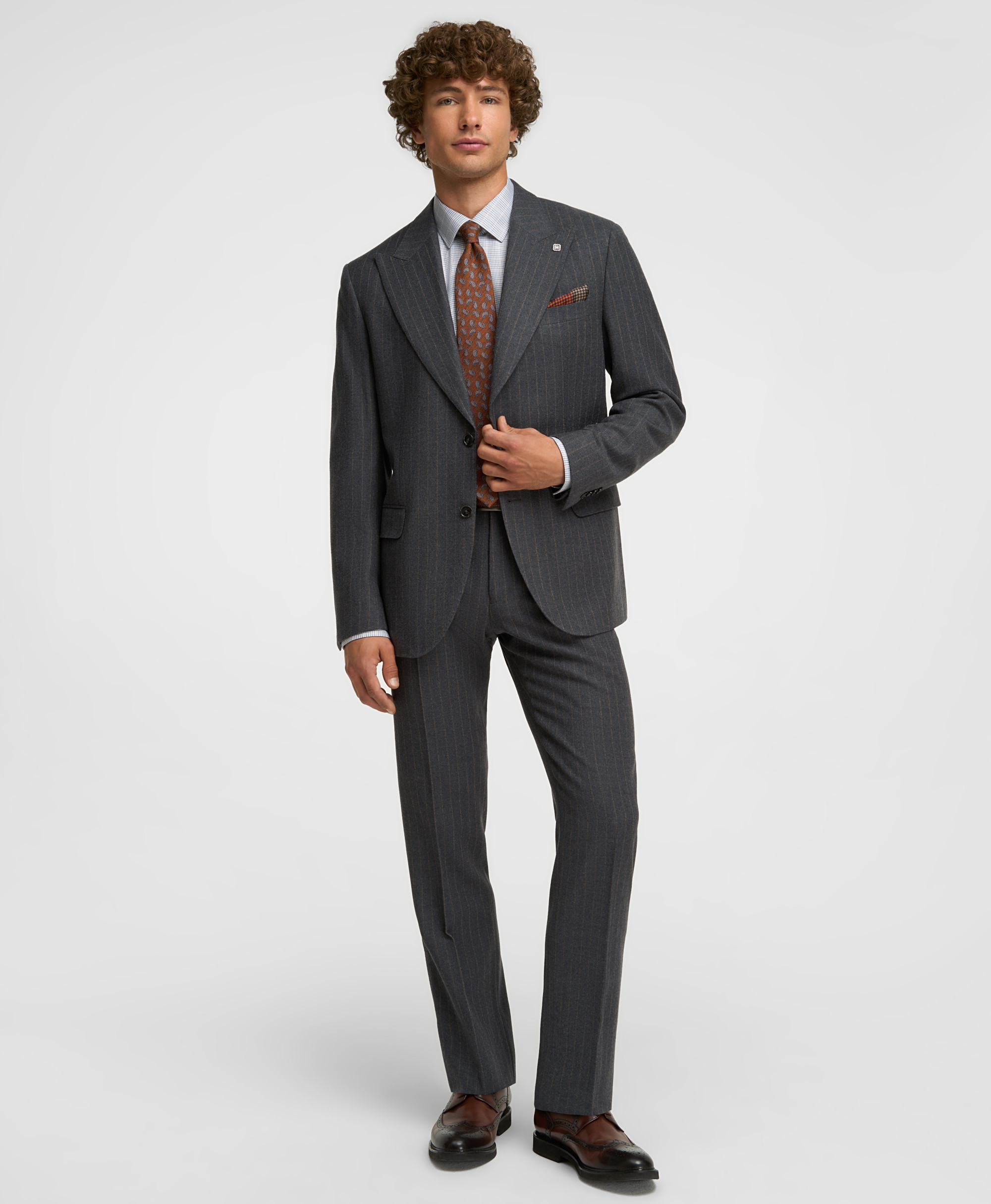 Пиджак костюмный фланелевый, прямой силуэт