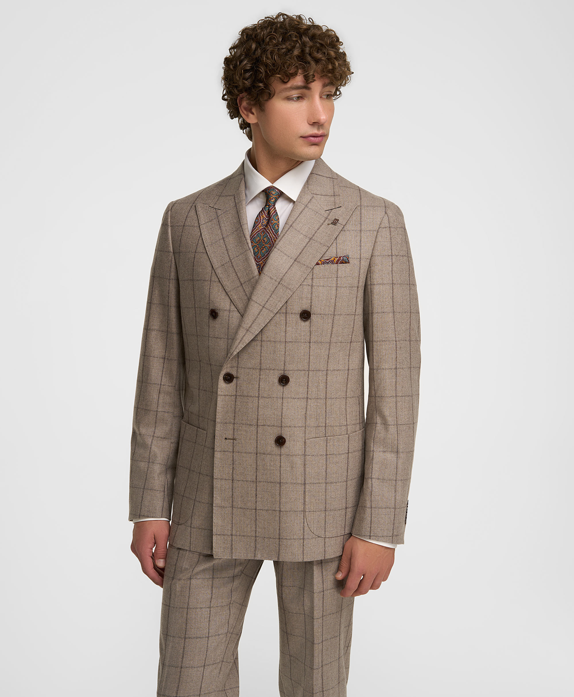 Пиджак костюмный фланелевый, прямой силуэт