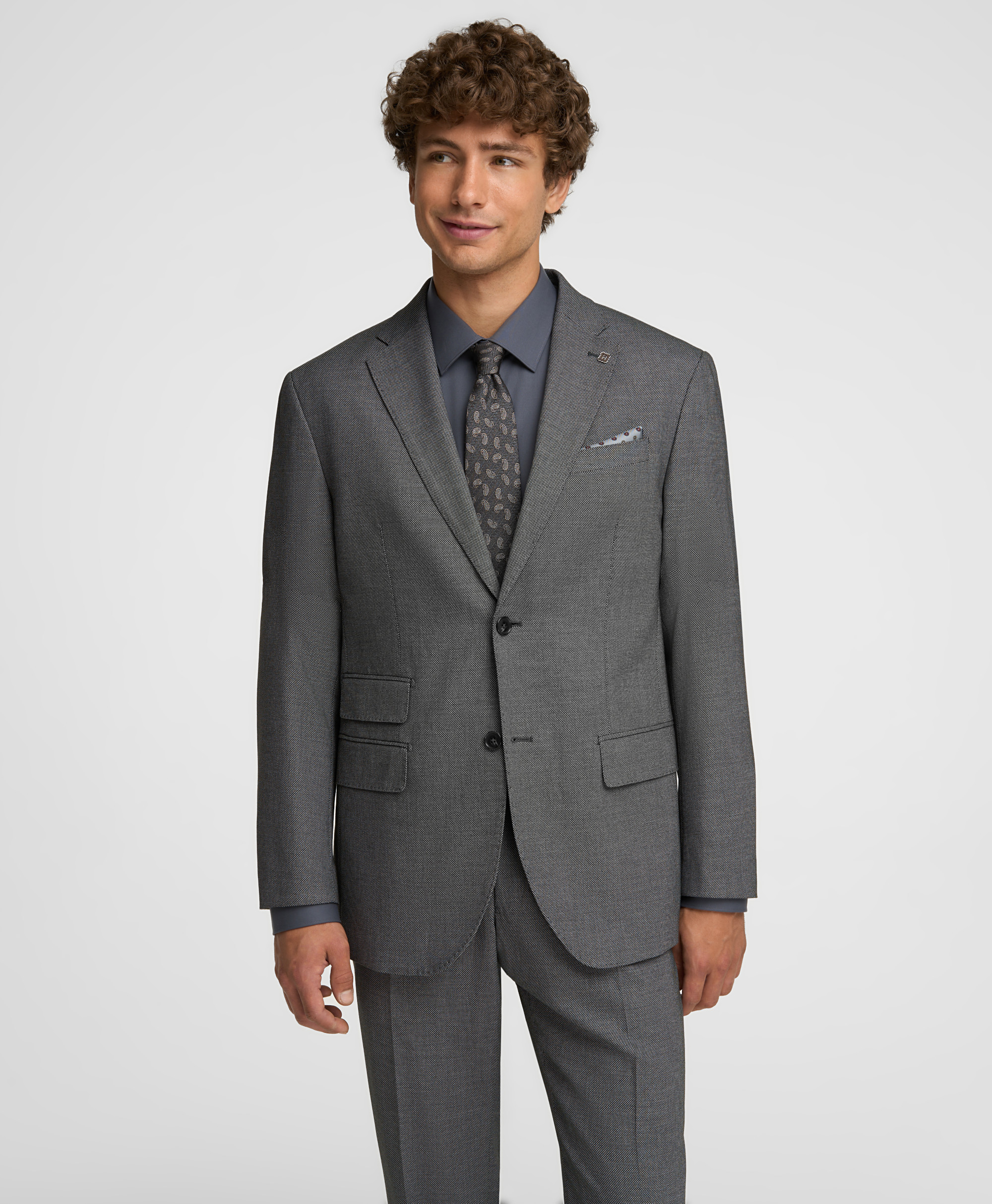 Пиджак костюмный из эластичной ткани, прямой силуэт