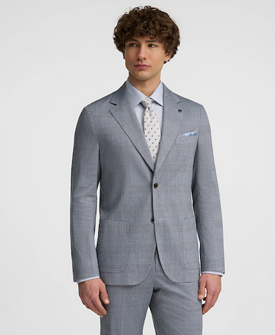 Пиджак костюмный из смесовой ткани, прямой силуэт