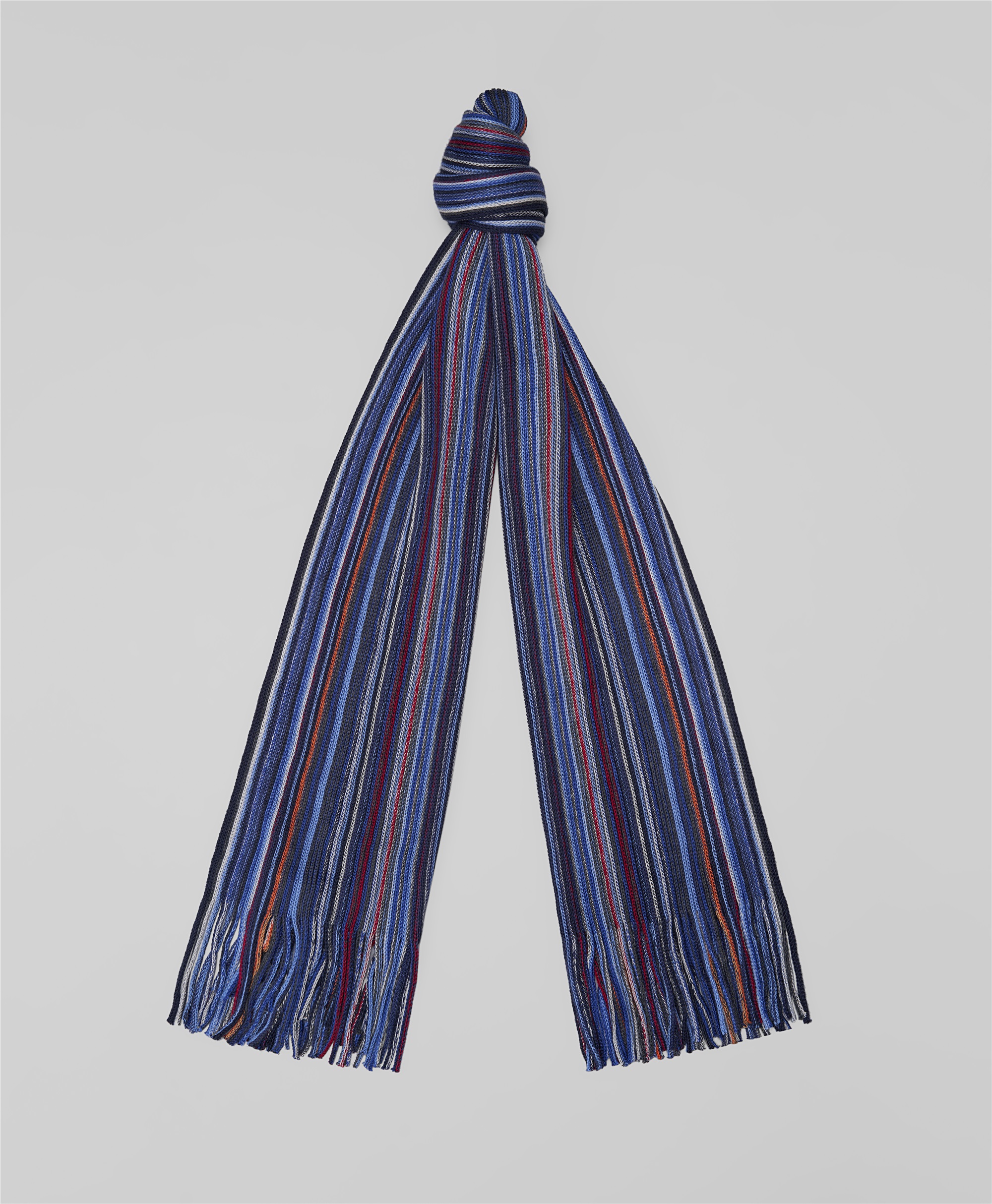 Шарф трикотажный с бахромой по краям - размер 30 x 200 см